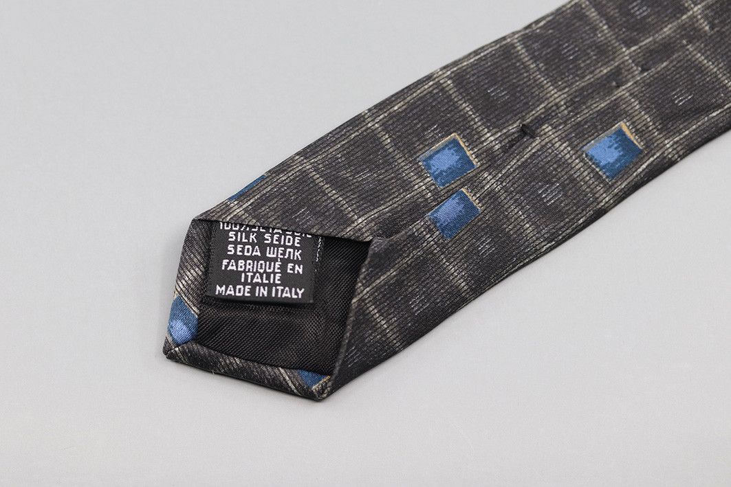 Hugo Boss Vintage Hugo Boss Silk Tie – Abstract Blue Square Pattern Size ONE SIZE - 5 Thumbnail