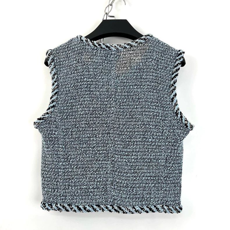 Chanel Chanel Blue tweed woven vest jacket Size XS / US 0-2 / IT 36-38 - 2 Thumbnail