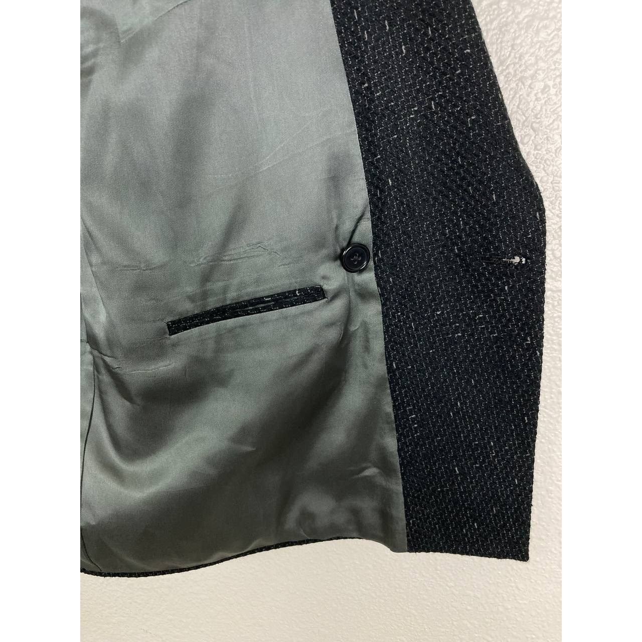 Gianni Valentino Gianni Jeffrey Michael Blazer Mens 44 Black Double Breasted Size 44R - 10 Thumbnail