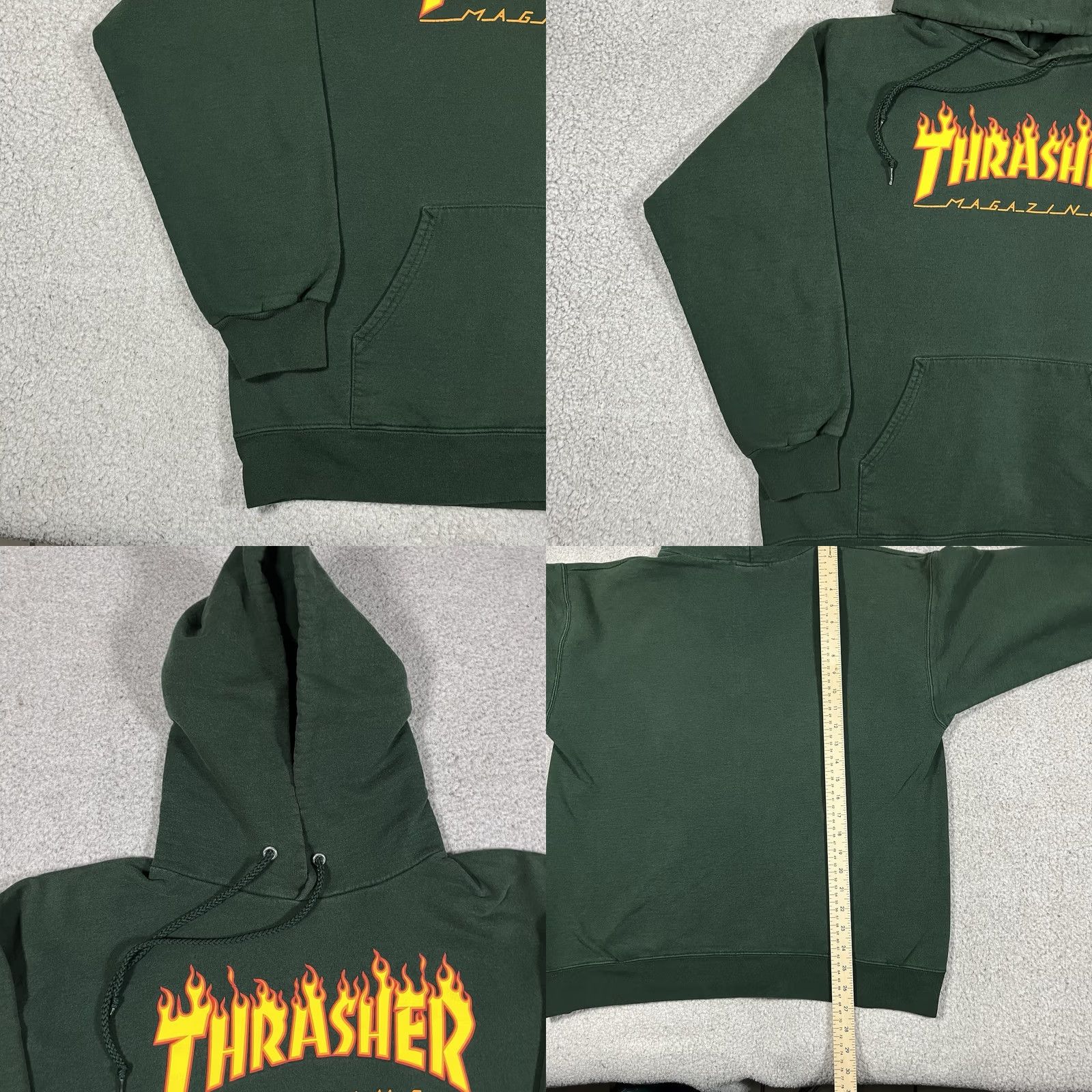 Thrasher VINTAGE Thrasher Hoodie Men M Green Sweatshirt Skateboard Grunge VTG Y2K Shirt Pullover Hooded Pockets Logo Size US M / EU 48-50 / 2 - 8 Thumbnail
