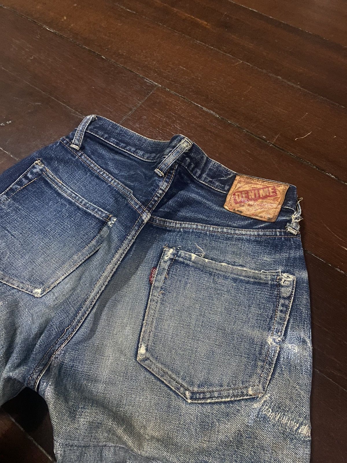 Denime FIRE 🔥 VINTAGE DENIME JAPAN DISTRESSED REWORK FADED JEANS Size US 29 - 19 Thumbnail