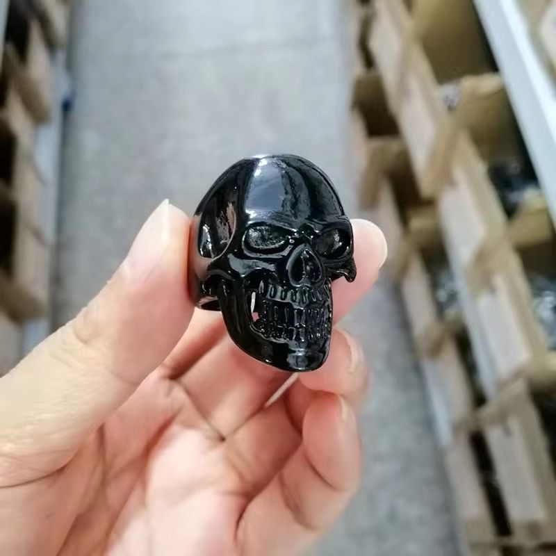 Jewelry × Vintage Black Retro Personality Skull Ring Size ONE SIZE - 3 Thumbnail