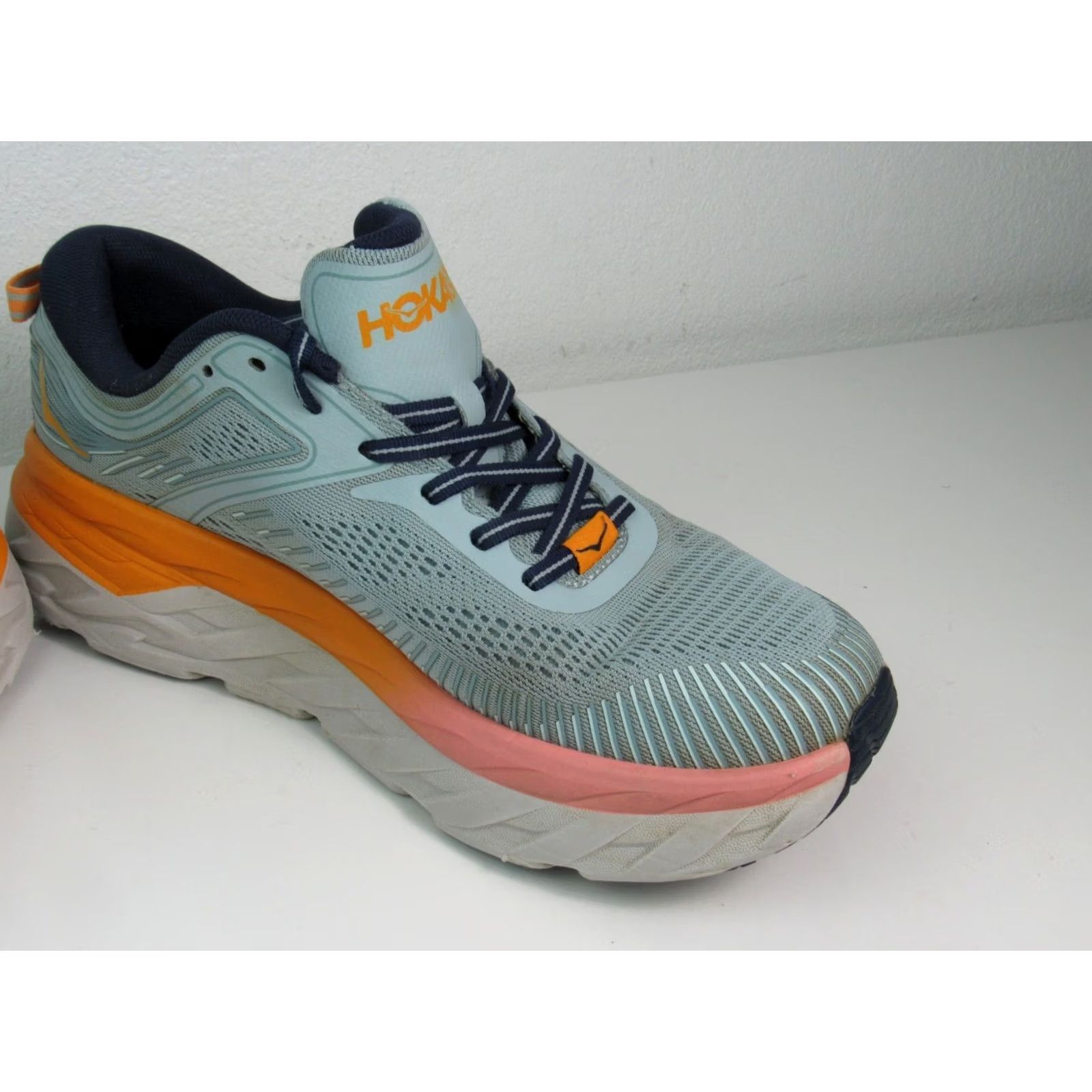 Vintage Hoka One One Womens BONDI 7 Running Sneakers Orange Gray Size 9 Athletic Size US 9 / IT 39 - 7 Thumbnail