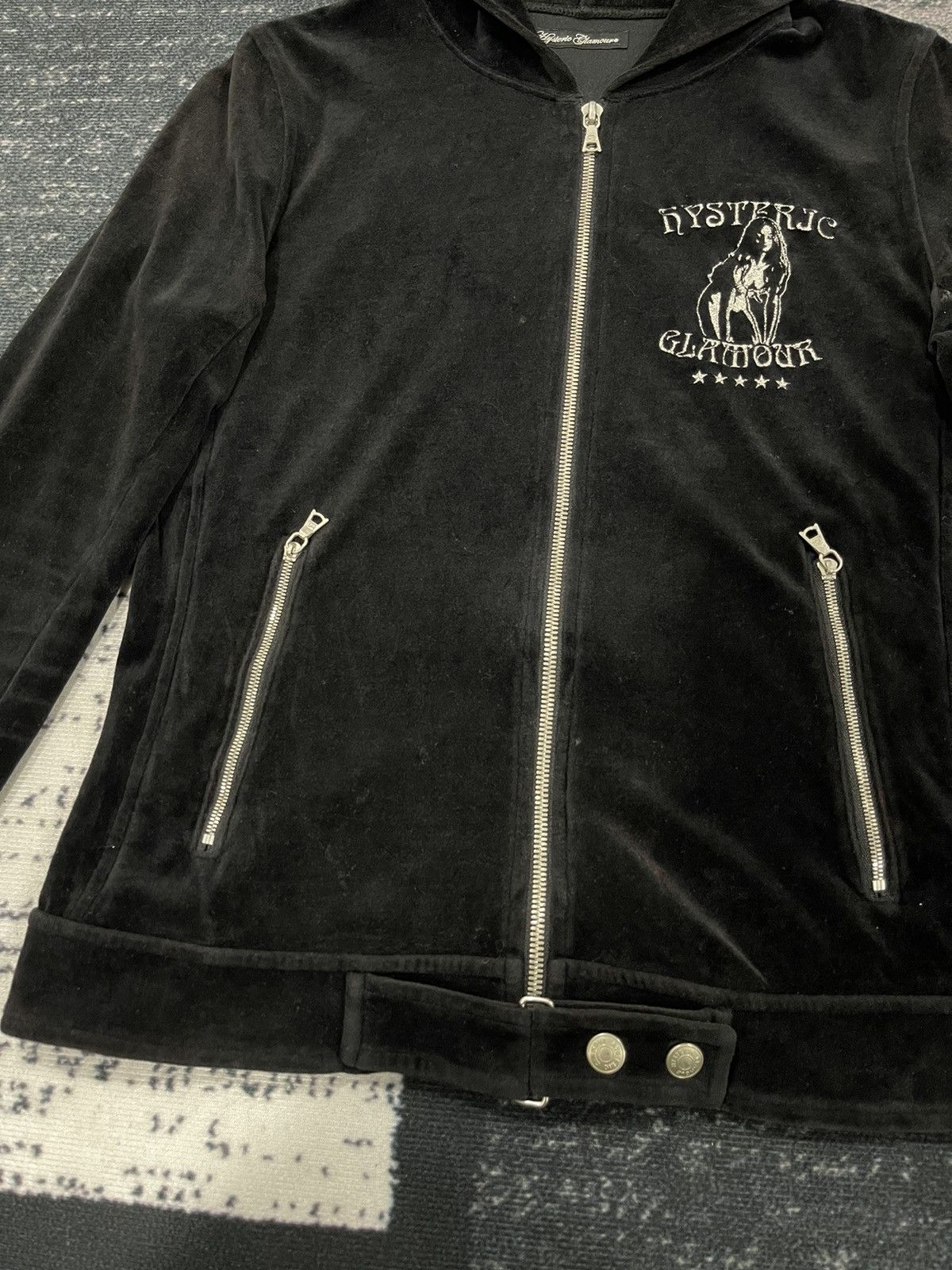 Hysteric Glamour 📌Binding Offer📌 HYSTERIC GLAMOUR VELVET HOODIE JACKET Size XS / US 0-2 / IT 36-38 - 9 Thumbnail