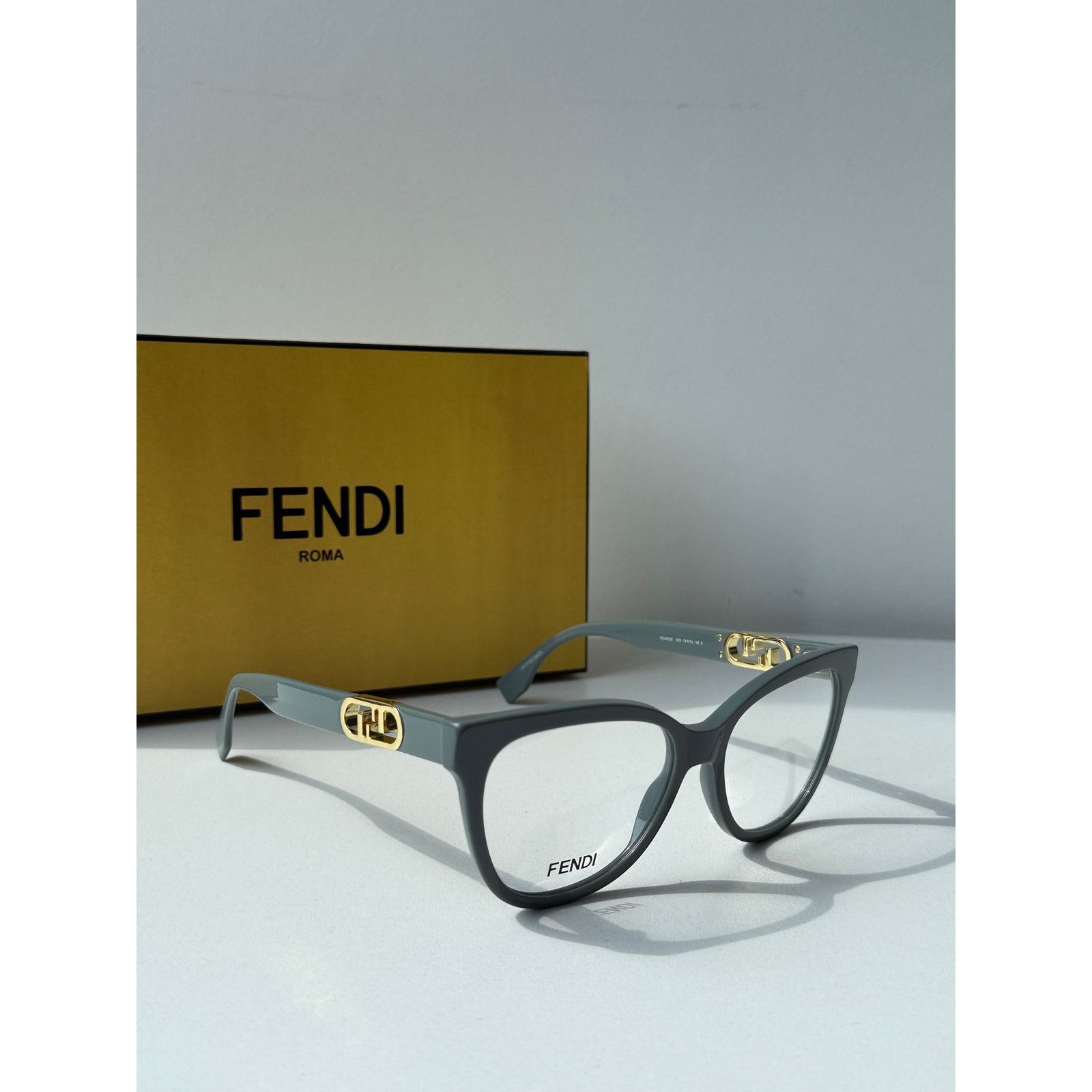 Fendi NEW Fendi FE50093I Grey Cat Eye Eyeglasses Frames Size ONE SIZE - 2 Thumbnail
