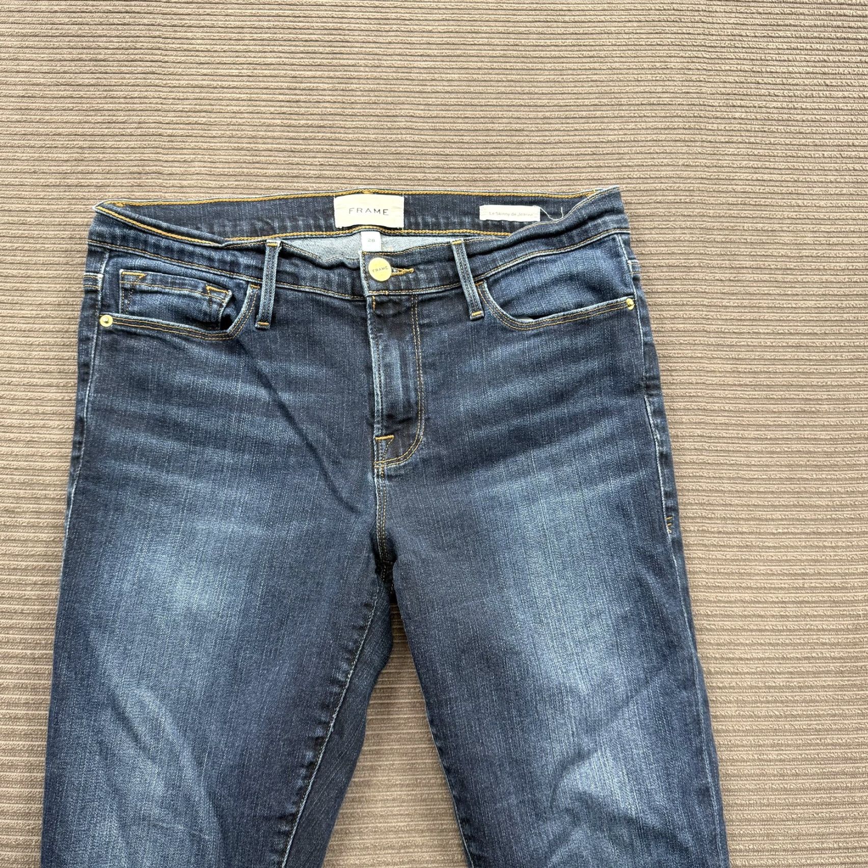 Frame VINTAGE FRAME Jeans Womens 28 Le Skinny de Jeanne Dark Wash Stretch Denim Wellington Size 28" / US 6 / IT 42 - 6 Thumbnail
