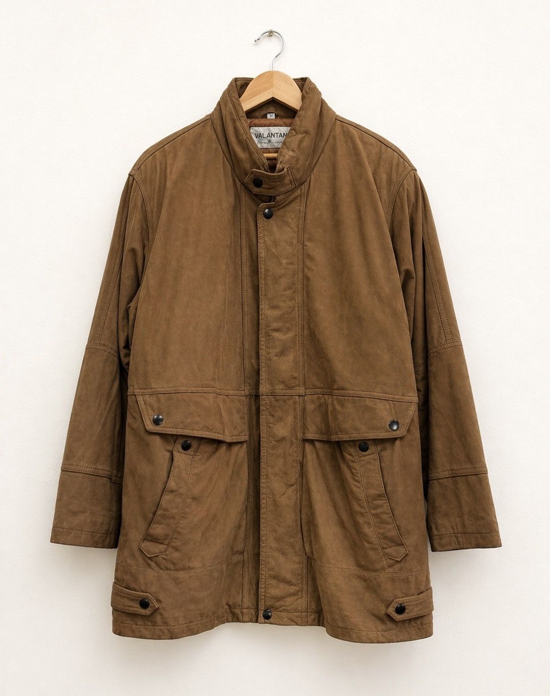 Vintage VTG Brown Leather Jacket Minimal Coat Italian Style Cowhide Size US M / EU 48-50 / 2 - 1 Thumbnail