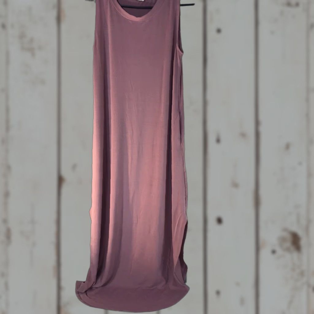 Vintage Zenana Pink Sleeveless Maxi Dress with Pockets for Women, Size M, Casual Comfort, Spring/Summer Size M / US 6-8 / IT 42-44 - 1 Thumbnail