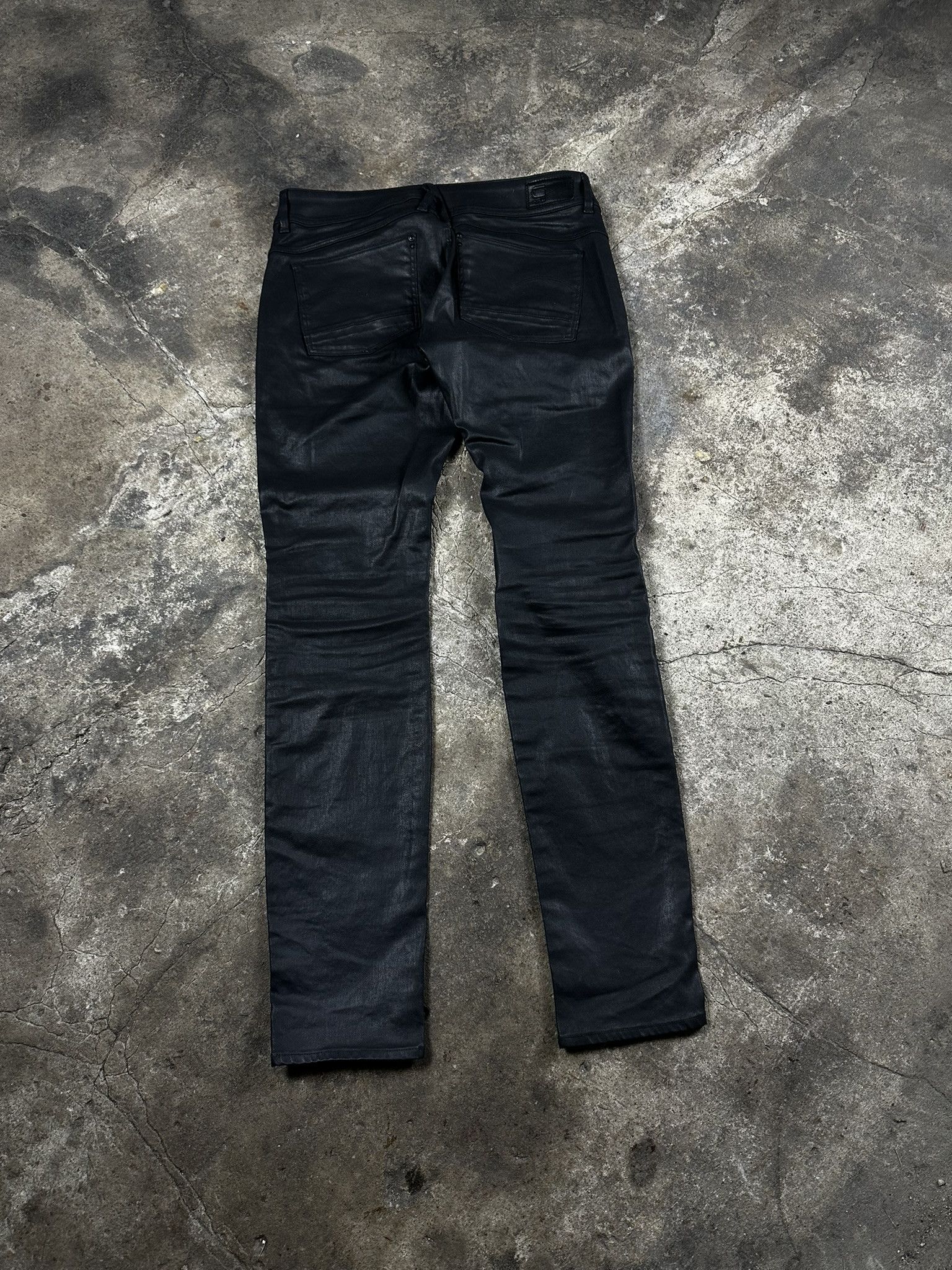 G-Star Vintage G-star RAW Waxed Skinny Biker Jeans Size US 32 / EU 48 - 3 Thumbnail