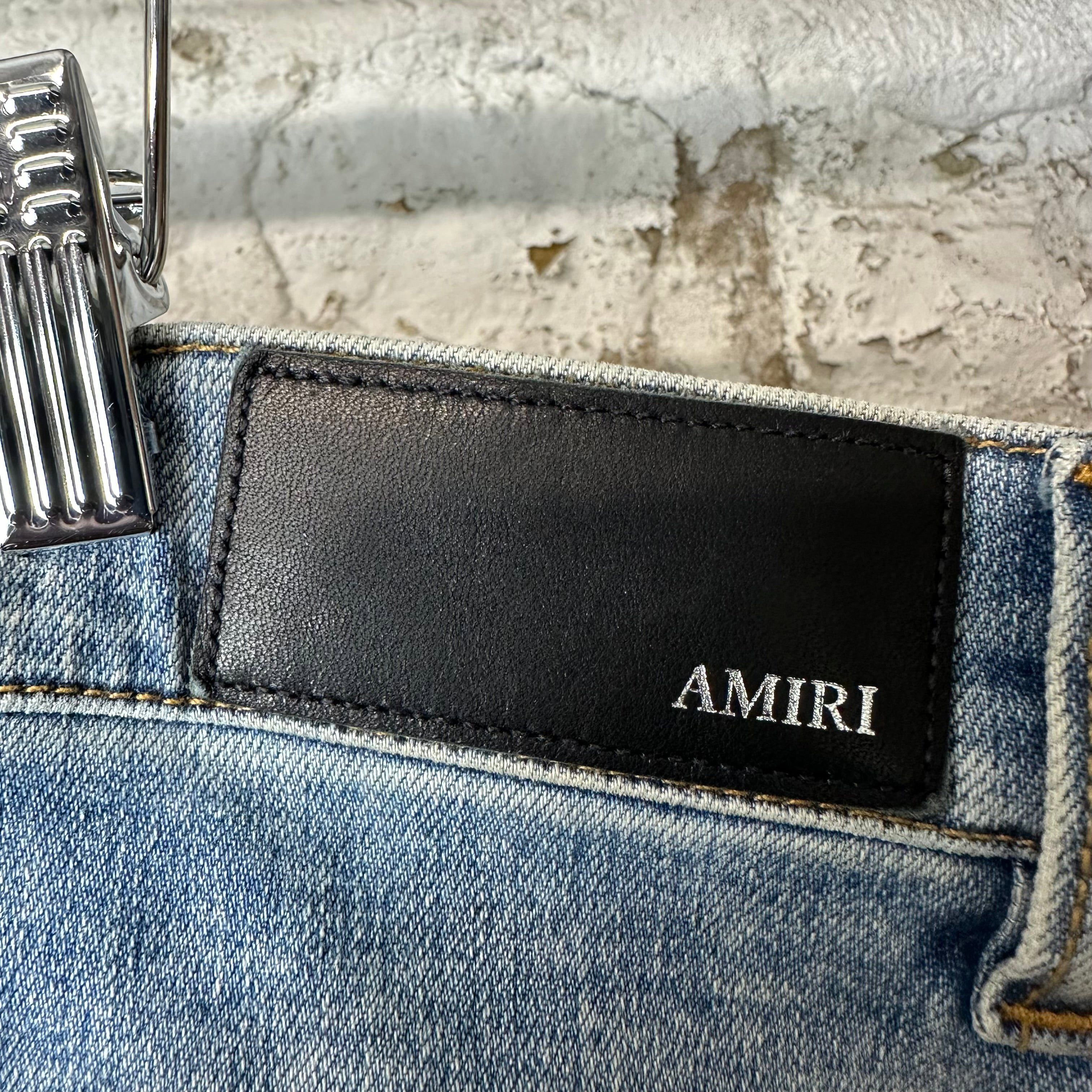 Amiri Amiri MX1 Maroon Gold Patch Blue Denim Jeans Sz 40 Size US 40 / EU 56 - 4 Thumbnail