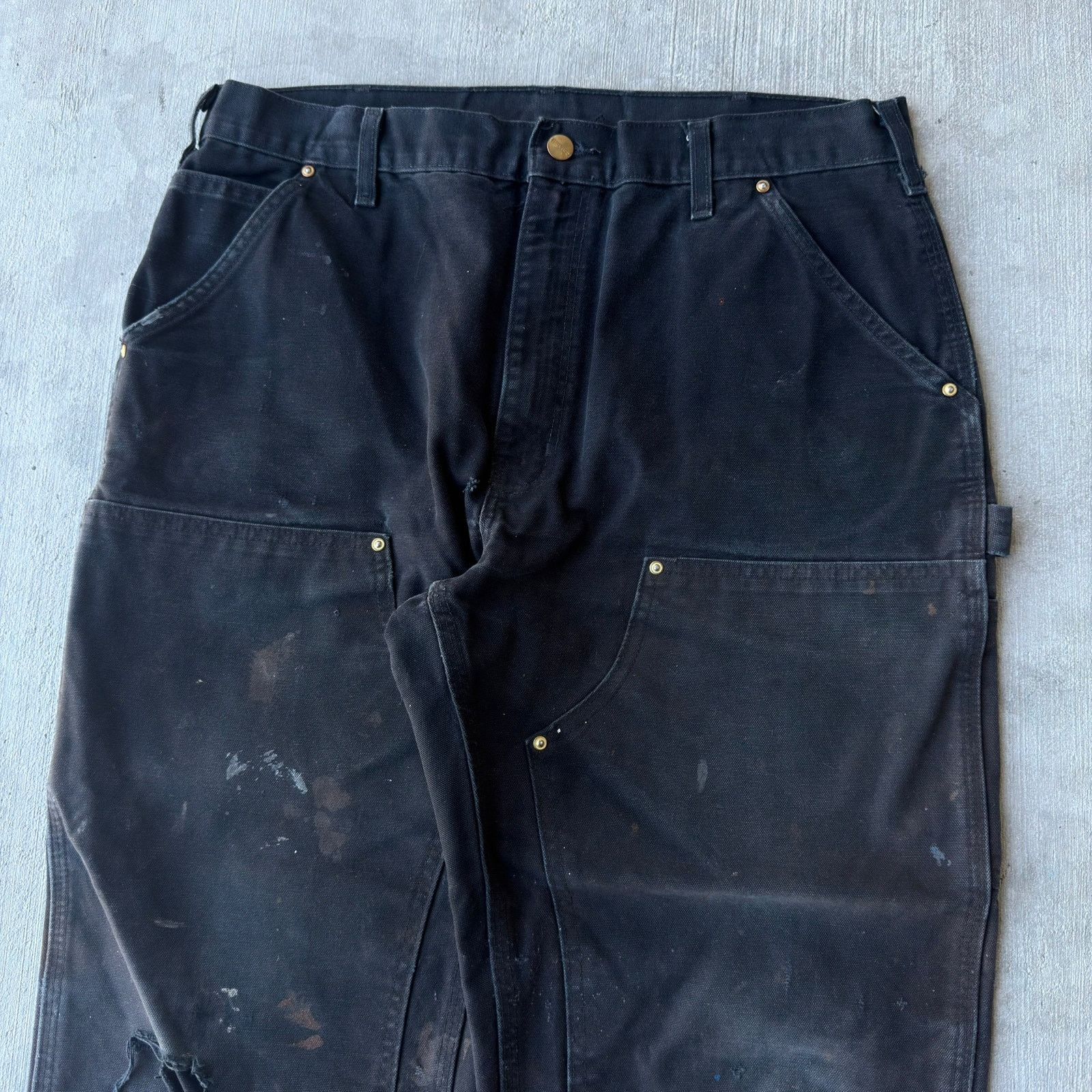 Carhartt × Vintage Carhartt black double knee work wear carpenter pants Size US 35 - 2 Thumbnail