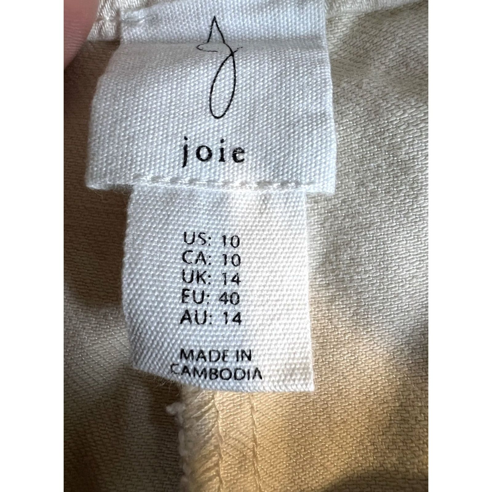 Joie VINTAGE Joie Pants Womens Sz 10 White Cotton Wide-Leg 90s Boho Grunge XSmall? No Size 32" / US 10 / IT 46 - 3 Thumbnail