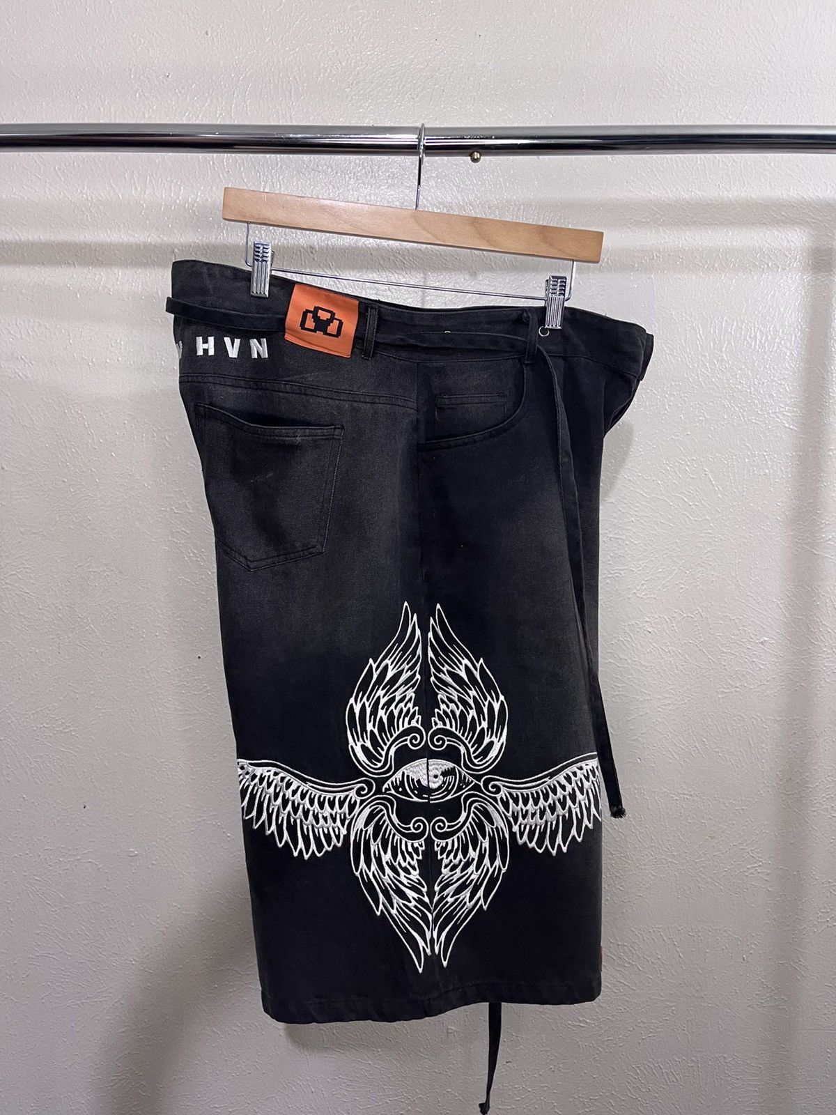 Other One of One Online Black Denim “HVN” shorts Size US 34 / EU 50 - 2 Thumbnail
