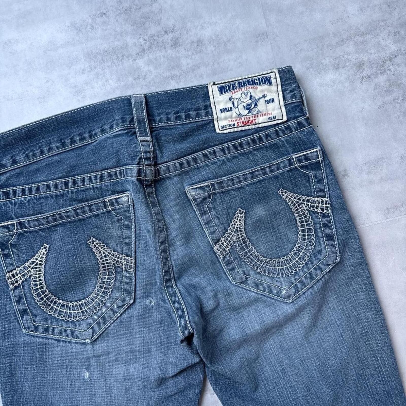 True Religion Y2K True Religion blue denim distressed shorts Size US 32 / EU 48 - 6 Thumbnail