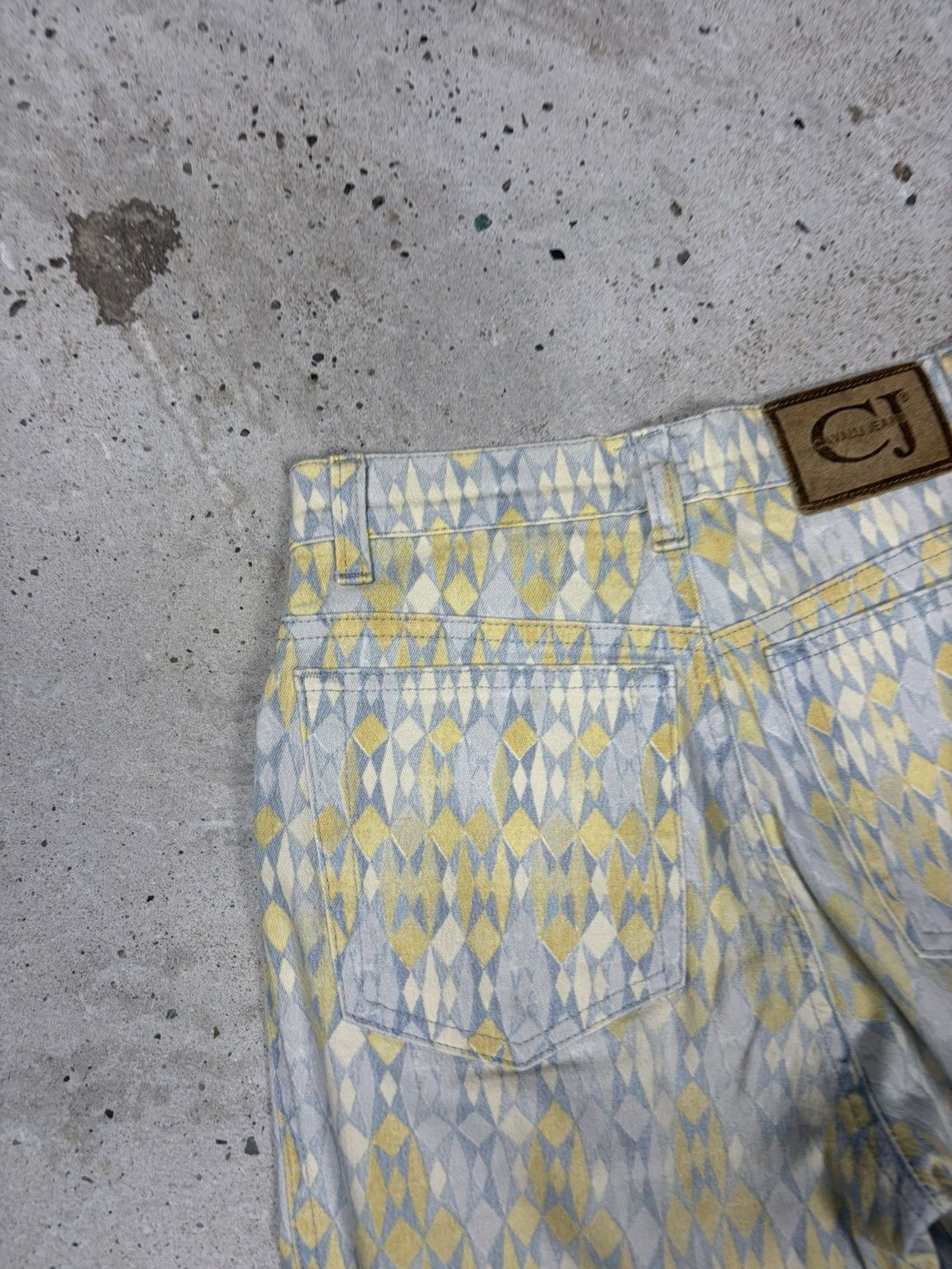 Roberto Cavalli Vintage 1990s Roberto Cavalli Jeans Geometric Abstract Size 24" / US 00 / IT 34 - 16 Thumbnail