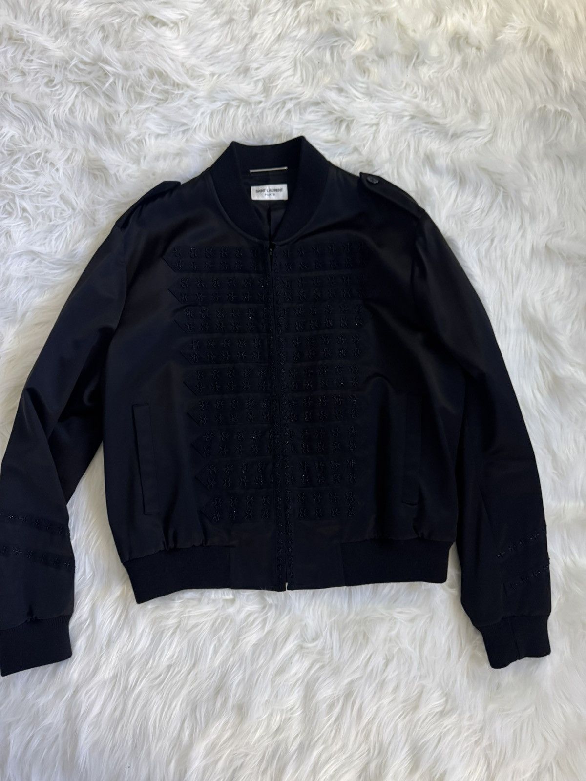 Saint Laurent Paris SAINT LAURENT PARIS FLEUR-DE-LYS OFFICER BOMBER Size US L / EU 52-54 / 3 - 1 Thumbnail