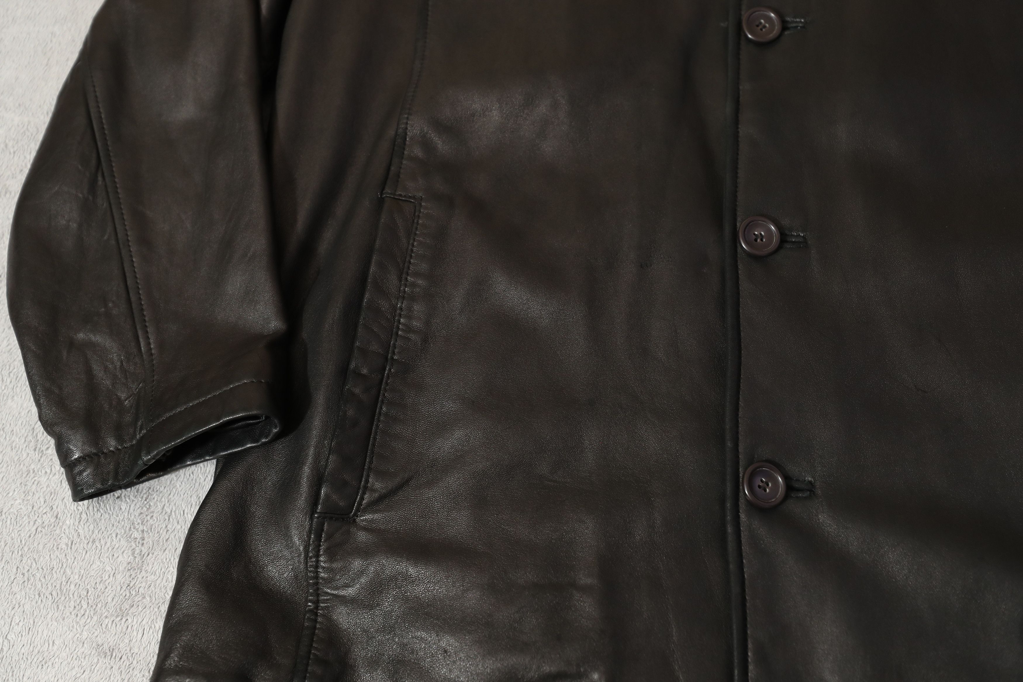 Overland Overland Vintage Black Leather Jacket (L) Size US L / EU 52-54 / 3 - 4 Thumbnail