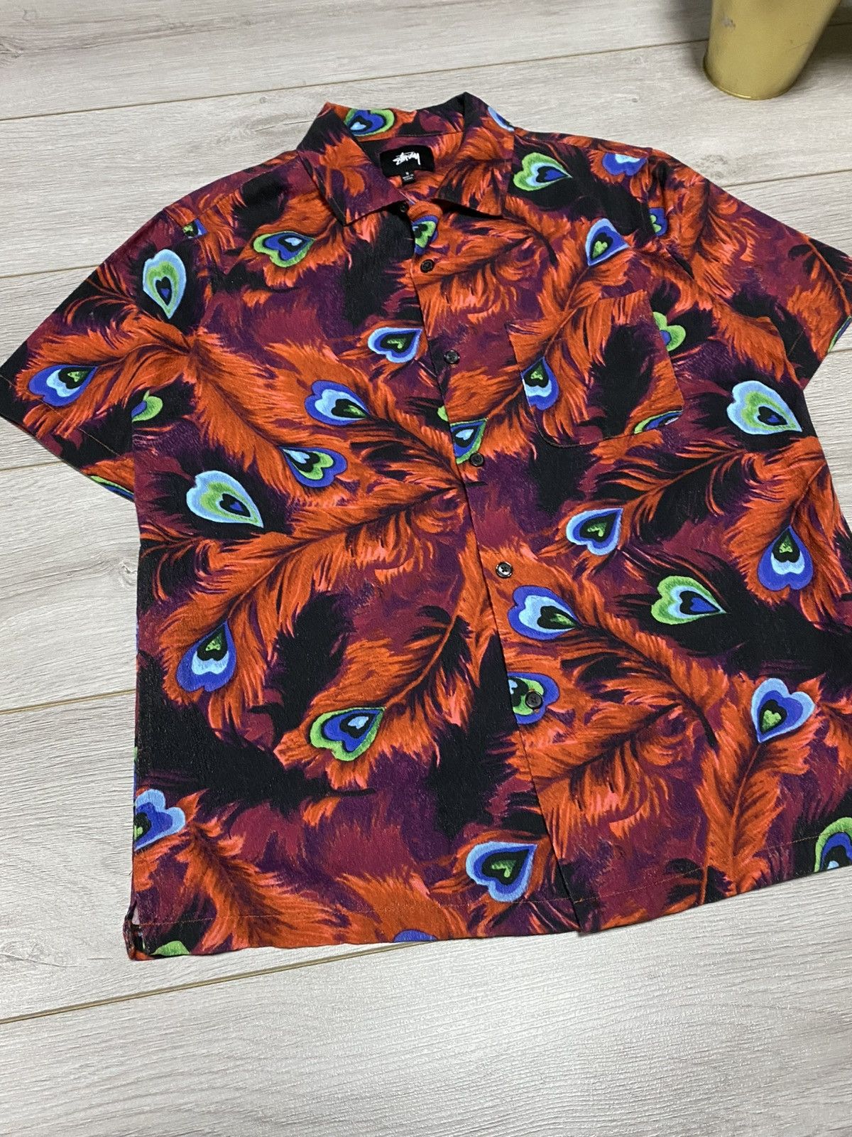 Stussy Stussy Peacock’s tail floral all over stitched shirt Hawaii Size US S / EU 44-46 / 1 - 3 Thumbnail