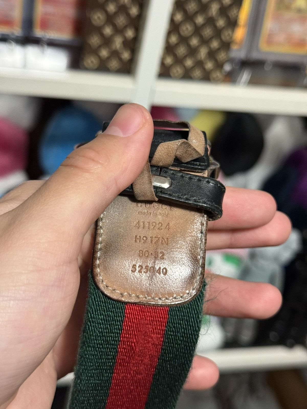 Gucci Gucci Red Green Belt Size 32 - 5 Thumbnail