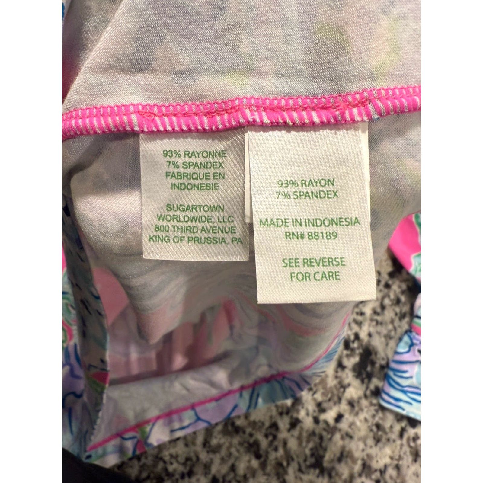 Lilly Pulitzer VINTAGE Lilly Pulitzer Women's Dress Short Sleeve Floral Rayon & Spandex Pink S Summer Casual Size S / US 4 / IT 40 - 7 Thumbnail