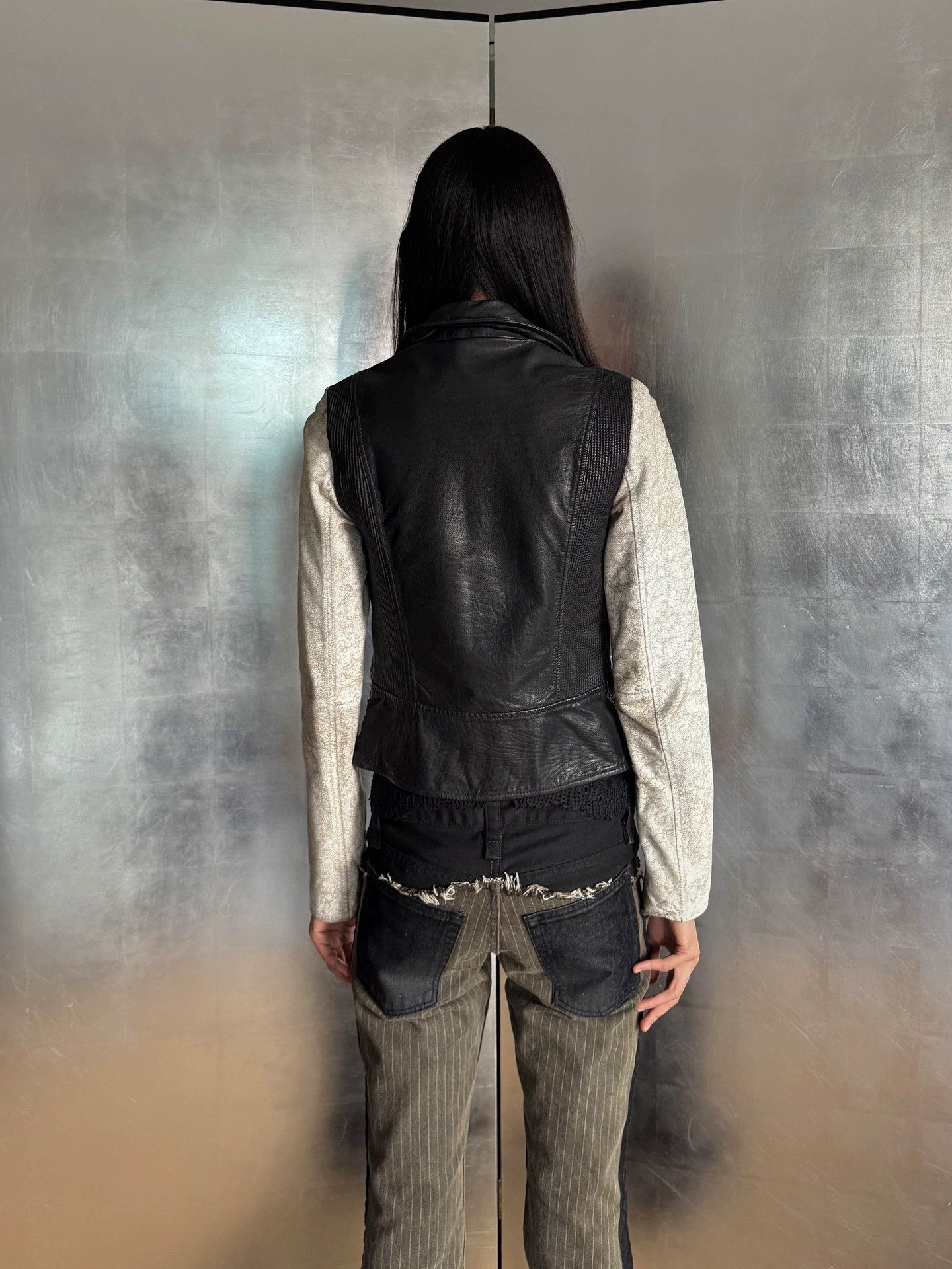 Other British Brand Cowhide Colorblock Vtg Biker Jkt Size S / US 4 / IT 40 - 9 Thumbnail