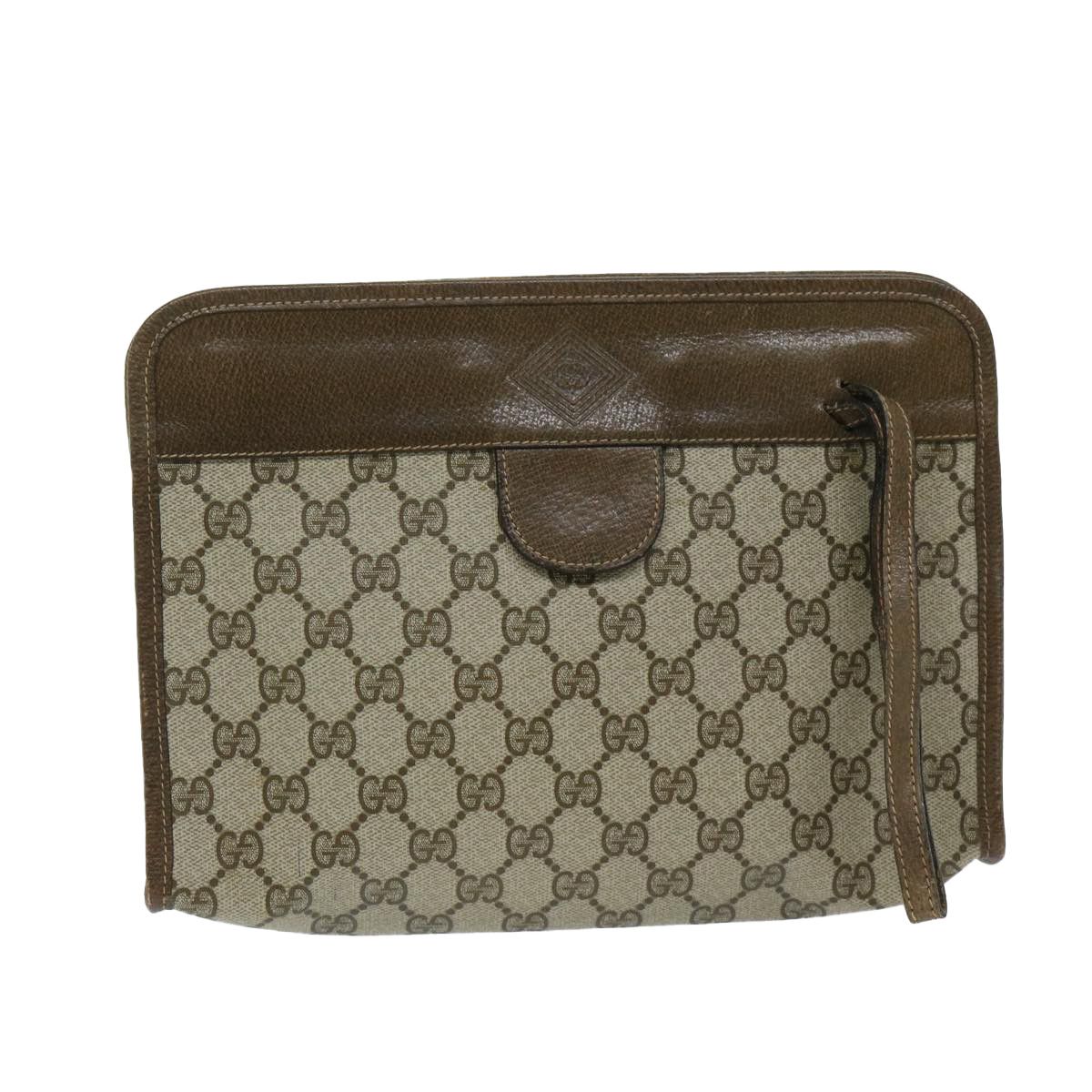 image of Gucci GG Supreme Clutch Bag Pvc Beige 67 039 5465 Auth 67666, Women's