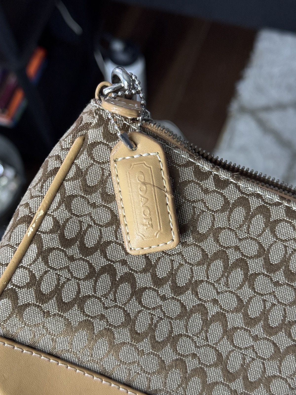 Coach Coach Signature Demi mini Pouch Hand Bag Canvas Leather Size ONE SIZE - 6 Thumbnail