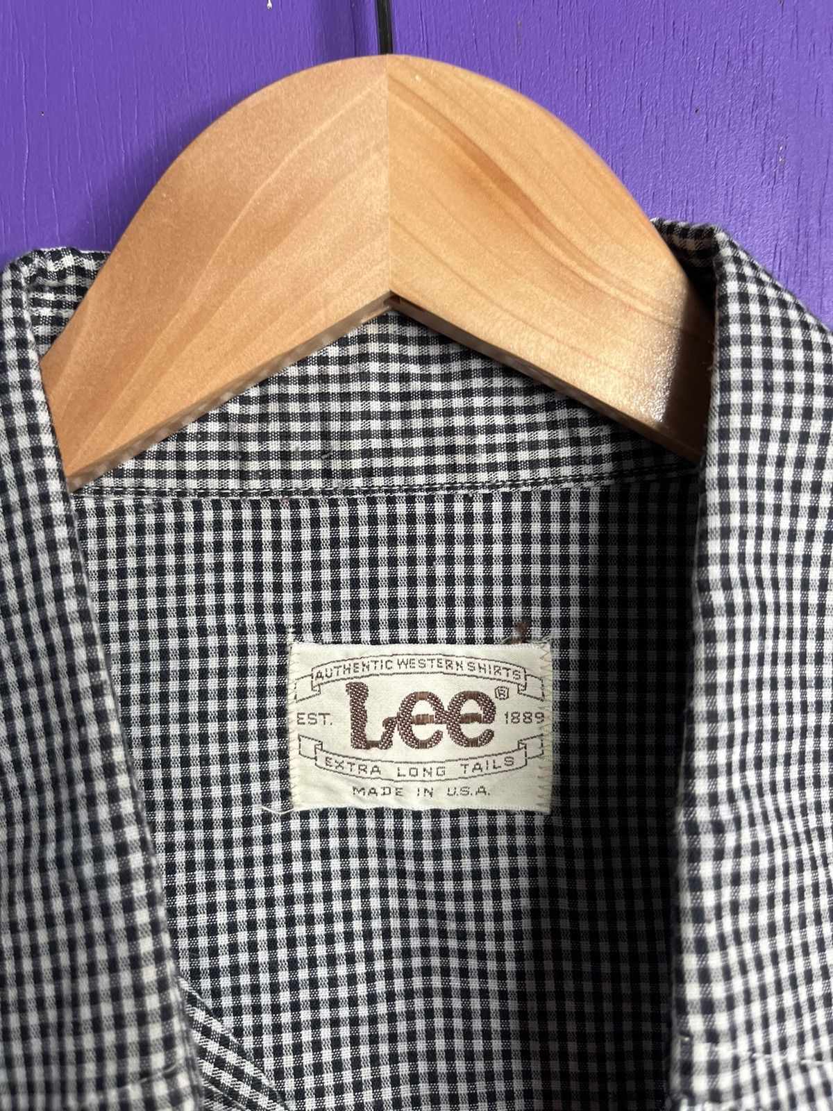 Lee × Vintage Vintage 70s Lee Salt and pepper print pearl snap Size US L / EU 52-54 / 3 - 4 Thumbnail