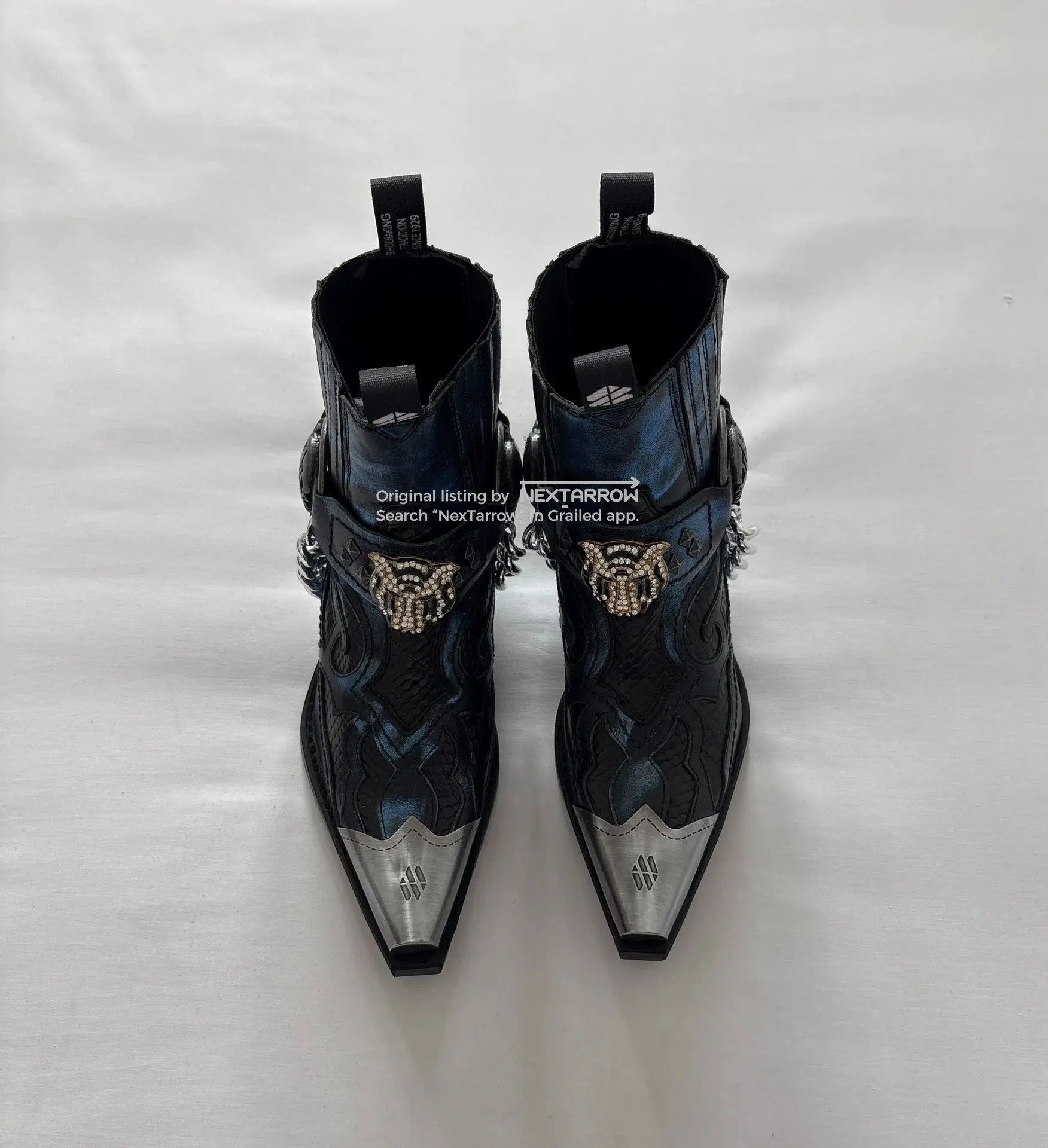 New Rock Punk Rivet Pointed Toe Metal Toe Boot, Women's (Size 6) — image 4 of 6