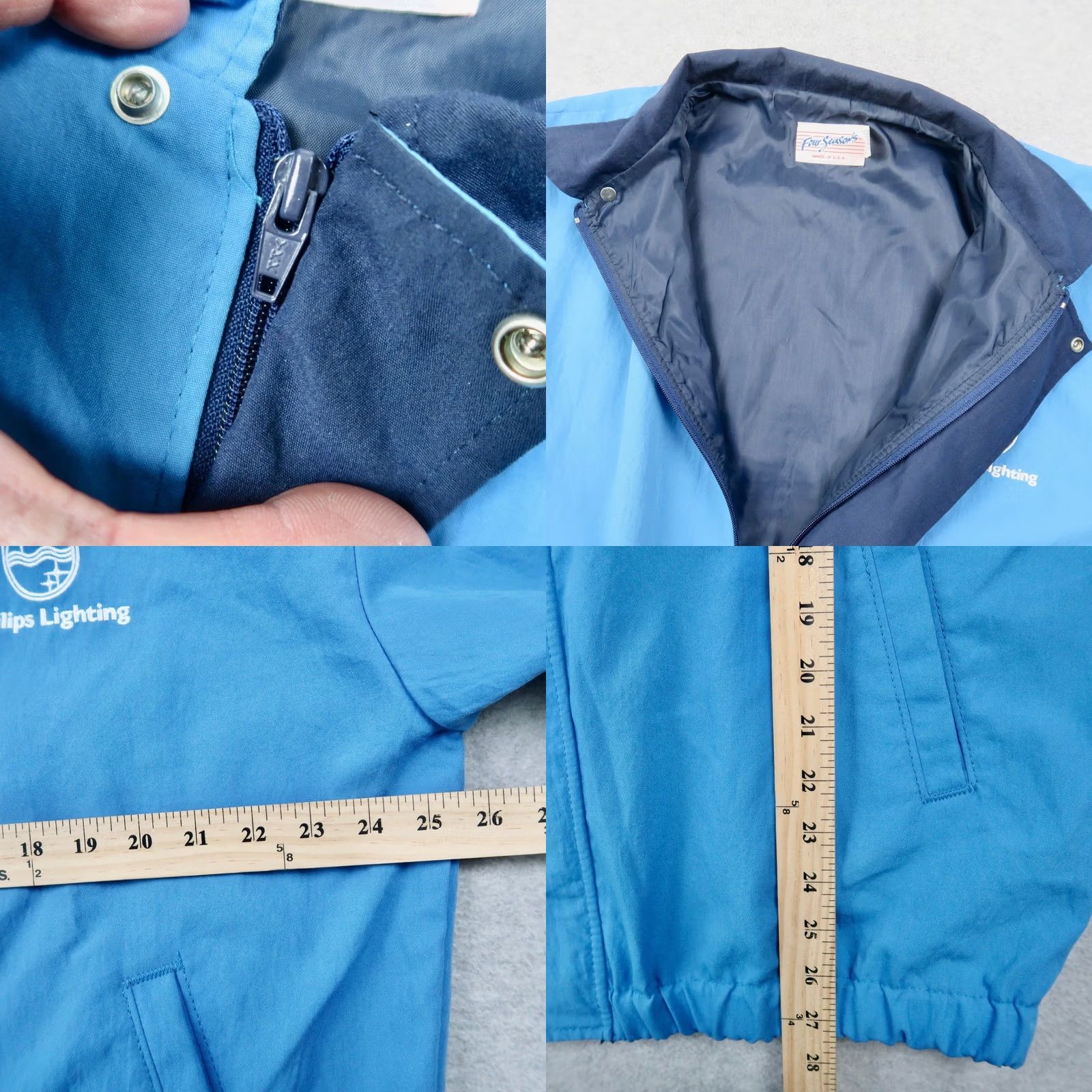 Vintage VINTAGE Philips Lighting Windbreaker Jacket Mens Large Blue USA Made Size US L / EU 52-54 / 3 - 8 Thumbnail