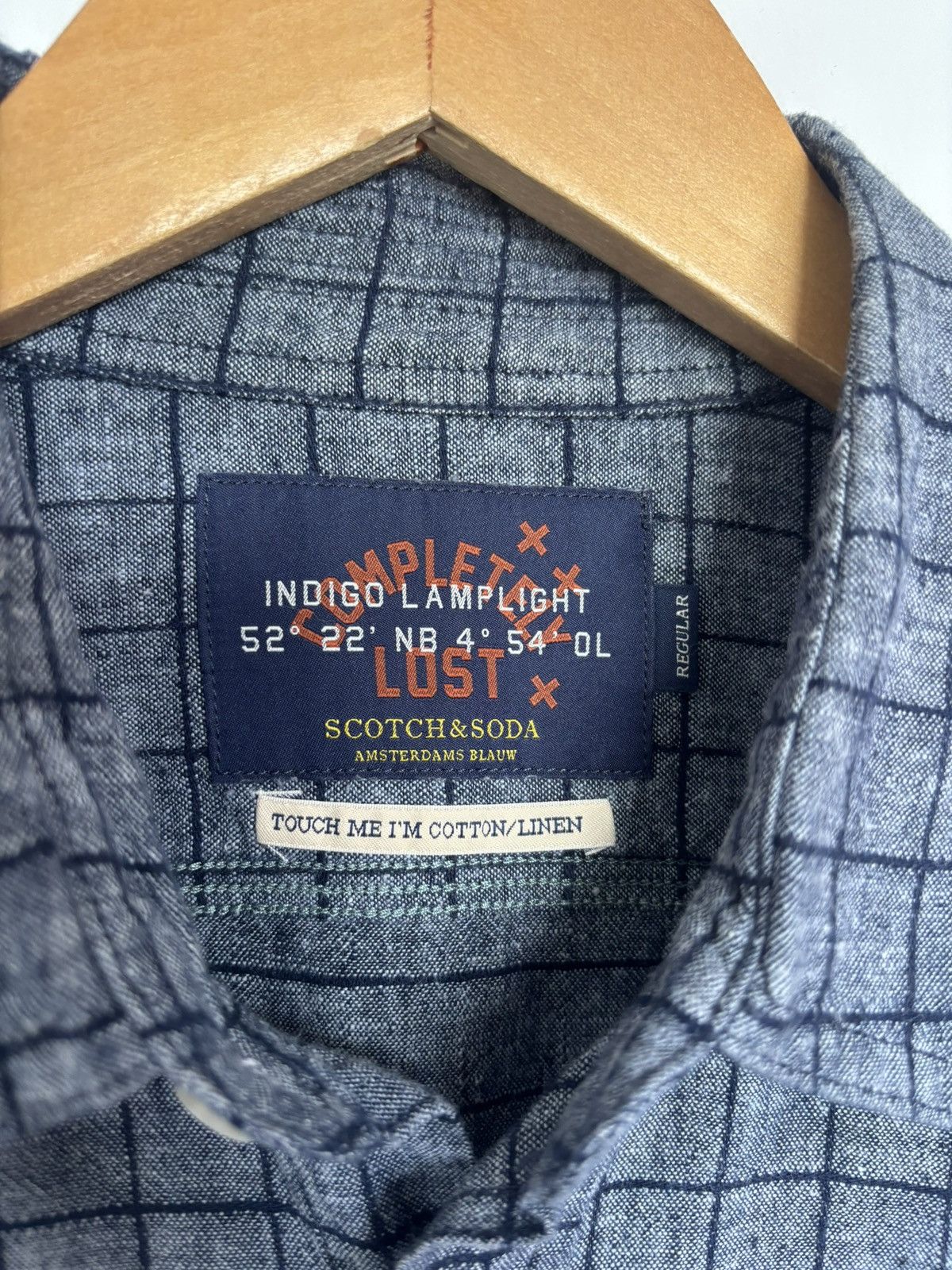 Scotch & Soda Scotch & Soda Cotton Linen Check Shirt Large L Size US L / EU 52-54 / 3 - 2 Thumbnail