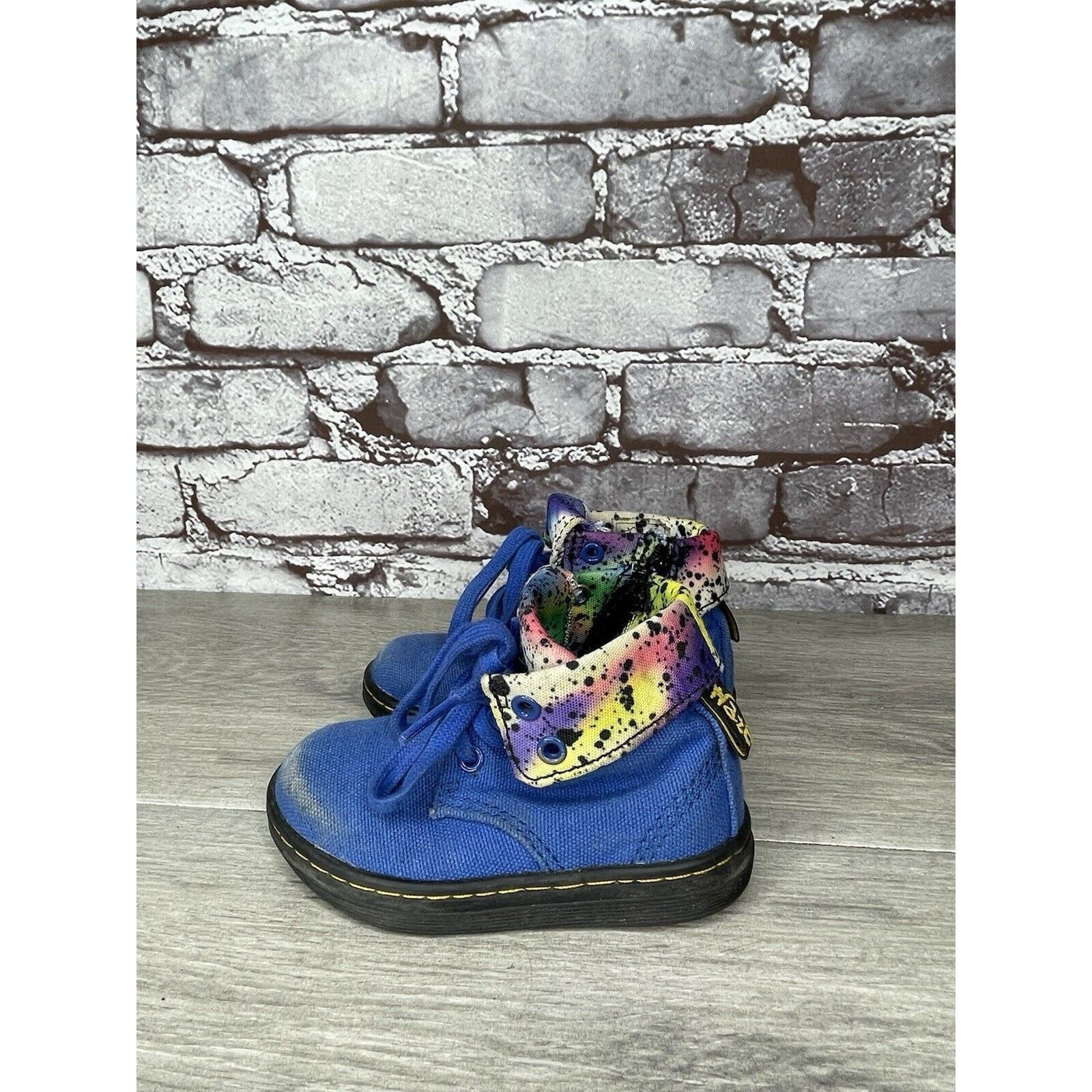 Dr. Martens DR MARTENS BLUE CANVAS Clover Fold Down BOOTS YOUTH AIR WALK Size US 6.5 / IT 36.5 - 6 Thumbnail