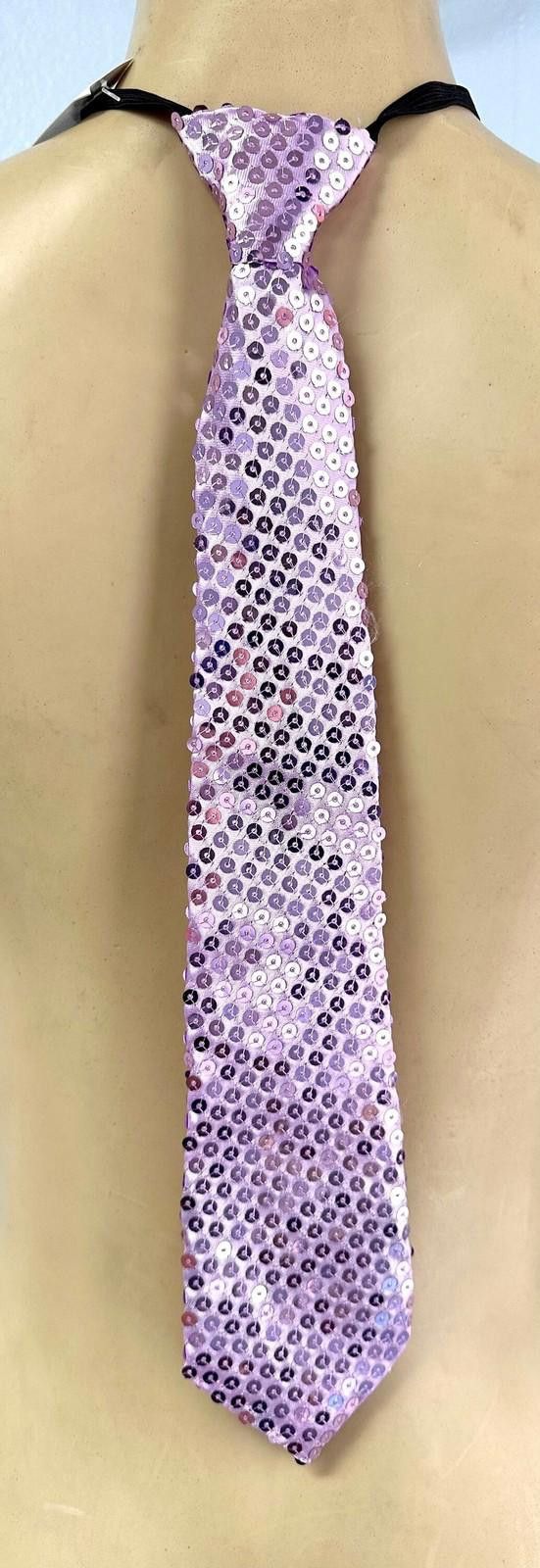 Designer Sequins Over Fabric Neck Tie LAVENDER Adult Unisex Size ONE SIZE - 1 Preview
