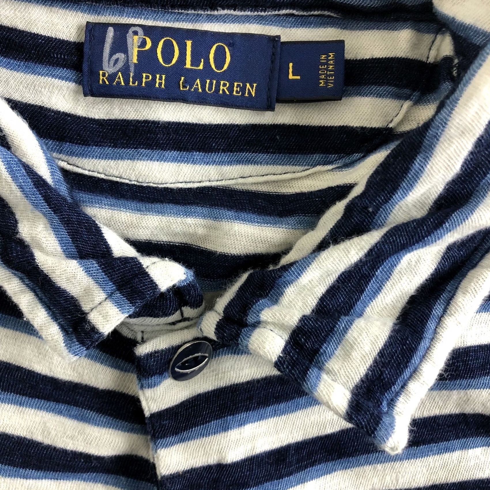 Polo Ralph Lauren Polo Ralph Lauren Polo Shirt Mens L Short Sleeve Blue Striped Golf Regular Fit Size US L / EU 52-54 / 3 - 6 Thumbnail