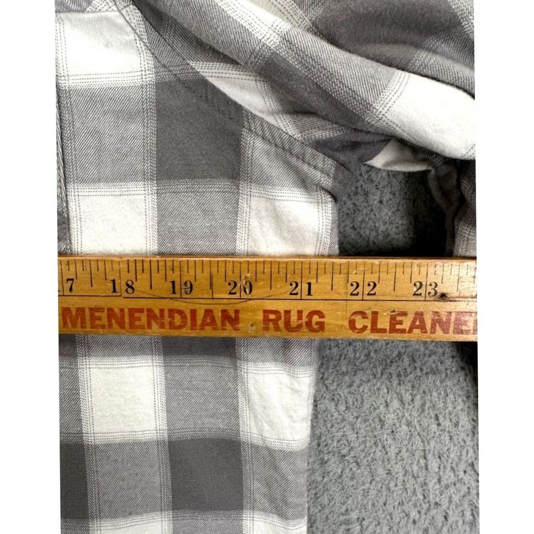 Eddie Bauer Eddie Bauer Button-Up Hoodie Shirt Women Large Gray Checkered Long Sleeve Size L / US 10 / IT 46 - 7 Thumbnail