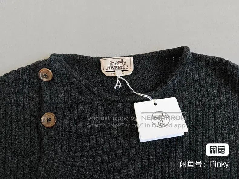 Other Hermes Knitted sweater, blue-gray, 100% sea island cotton, Size US L / EU 52-54 / 3 - 3 Thumbnail