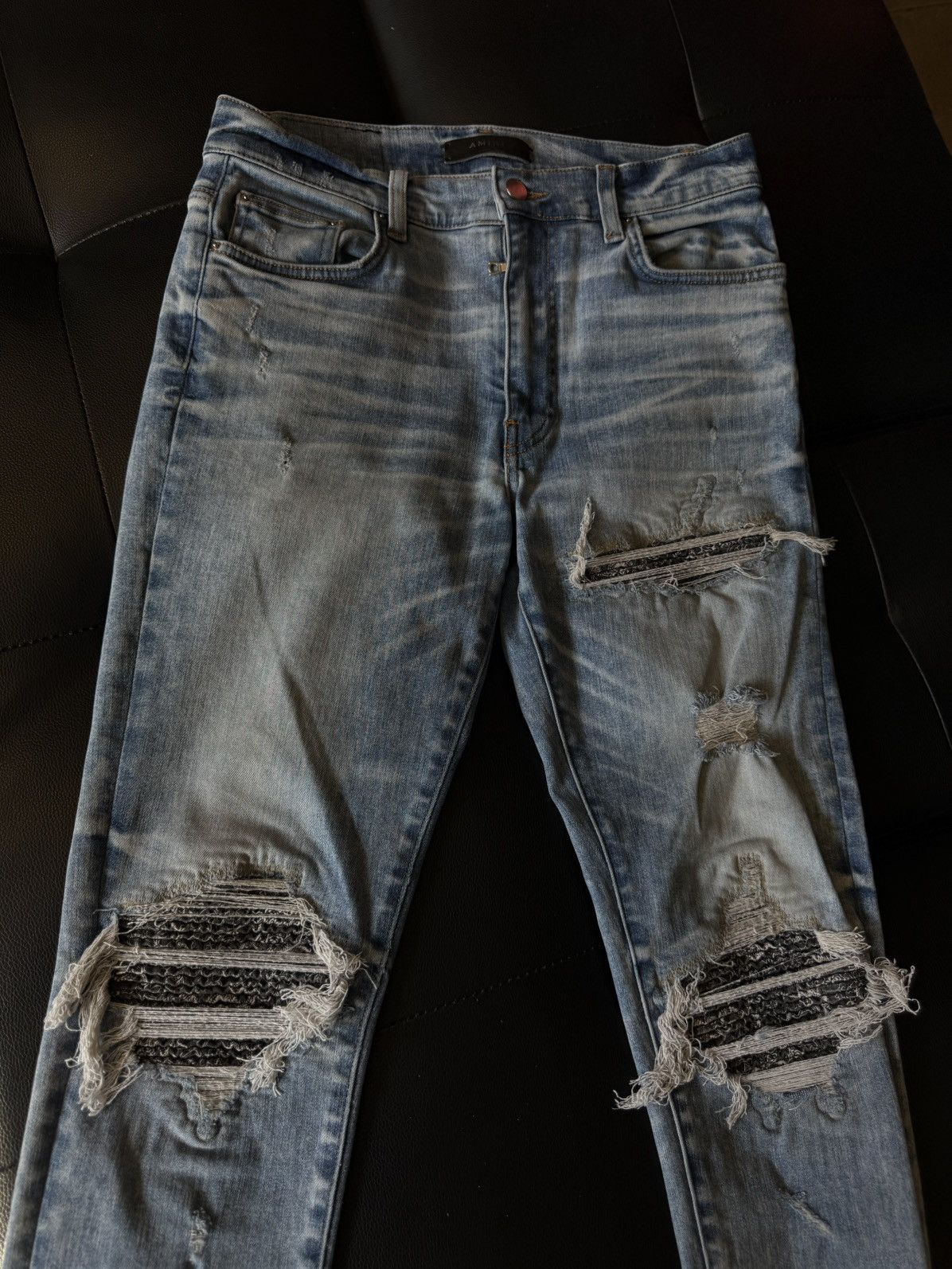 Amiri Amiri Blue Jeans Black Bandanna Patch Size 31 Flawless 🧼 Size US 31 - 5 Thumbnail