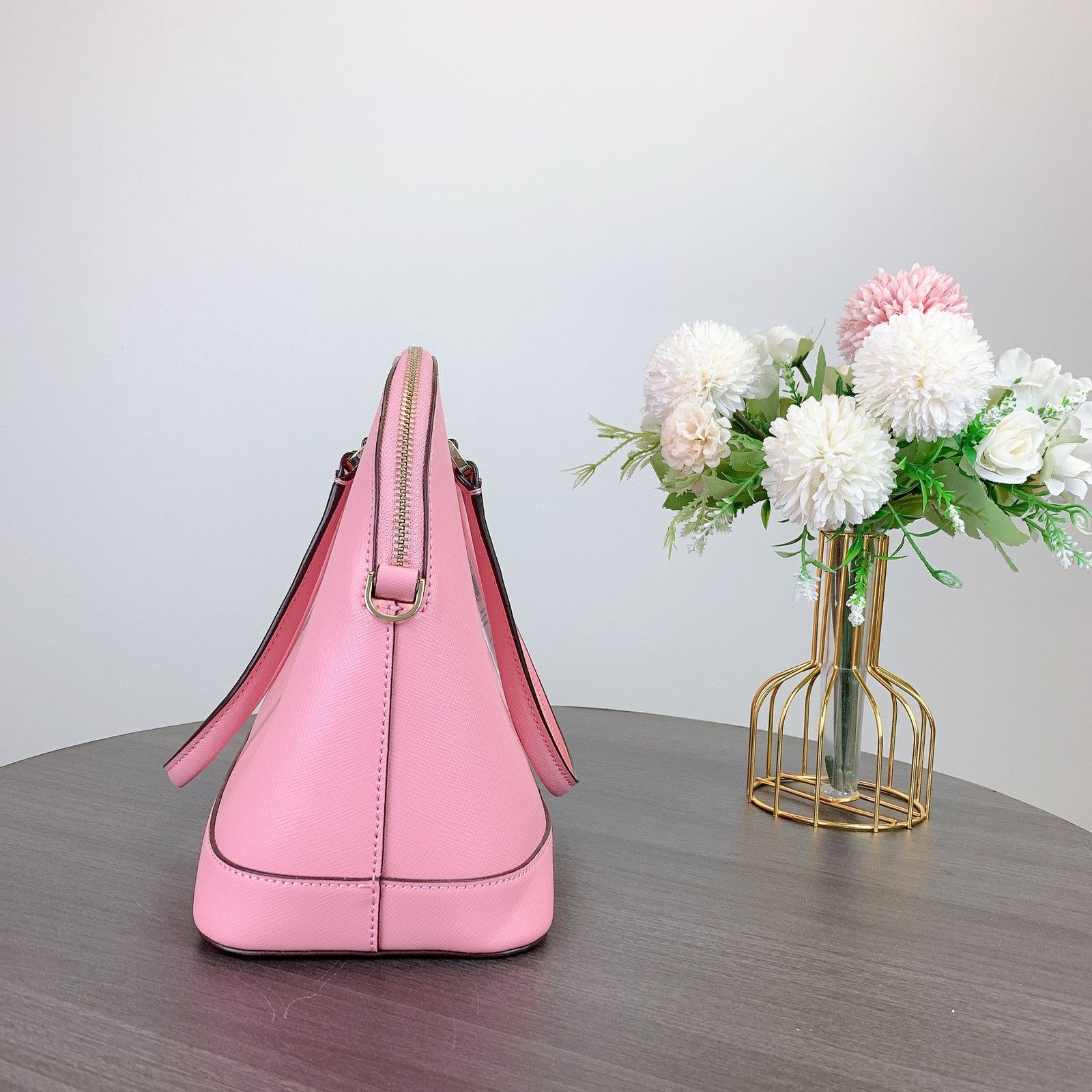 Kate Spade Kate Spade K6177Saffiano Leather Medium Dome Satchel IN Pink Size ONE SIZE - 4 Thumbnail