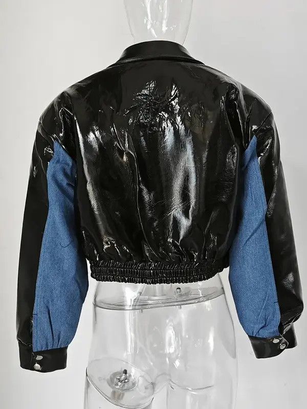 VIBE Design patchwork denim leather jacket y2k Size US L / EU 52-54 / 3 - 4 Thumbnail