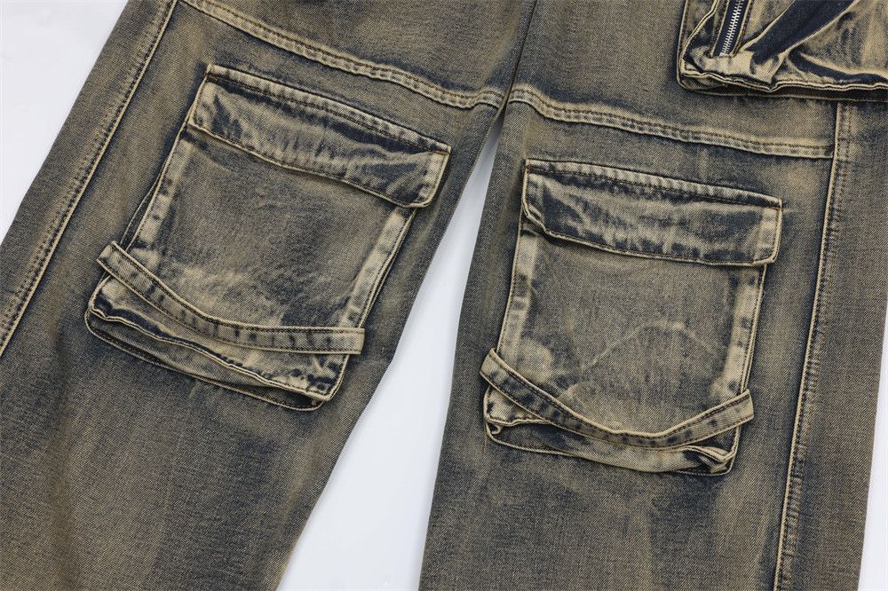 Japanese Brand Gray Distressed Multipocket Workwear Baggy Denim Size US 31 - 8 Thumbnail