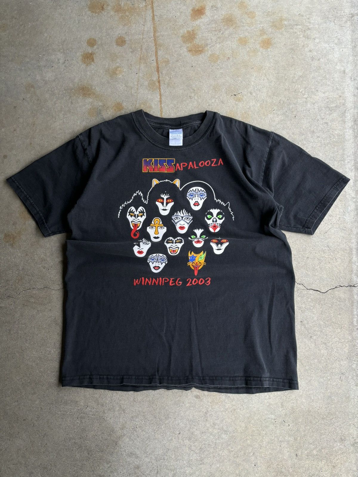 Band Tees × Vintage Crazy Kiss Band Kissapalooza Collab Faded Army Tee Size US L / EU 52-54 / 3 - 1 Thumbnail