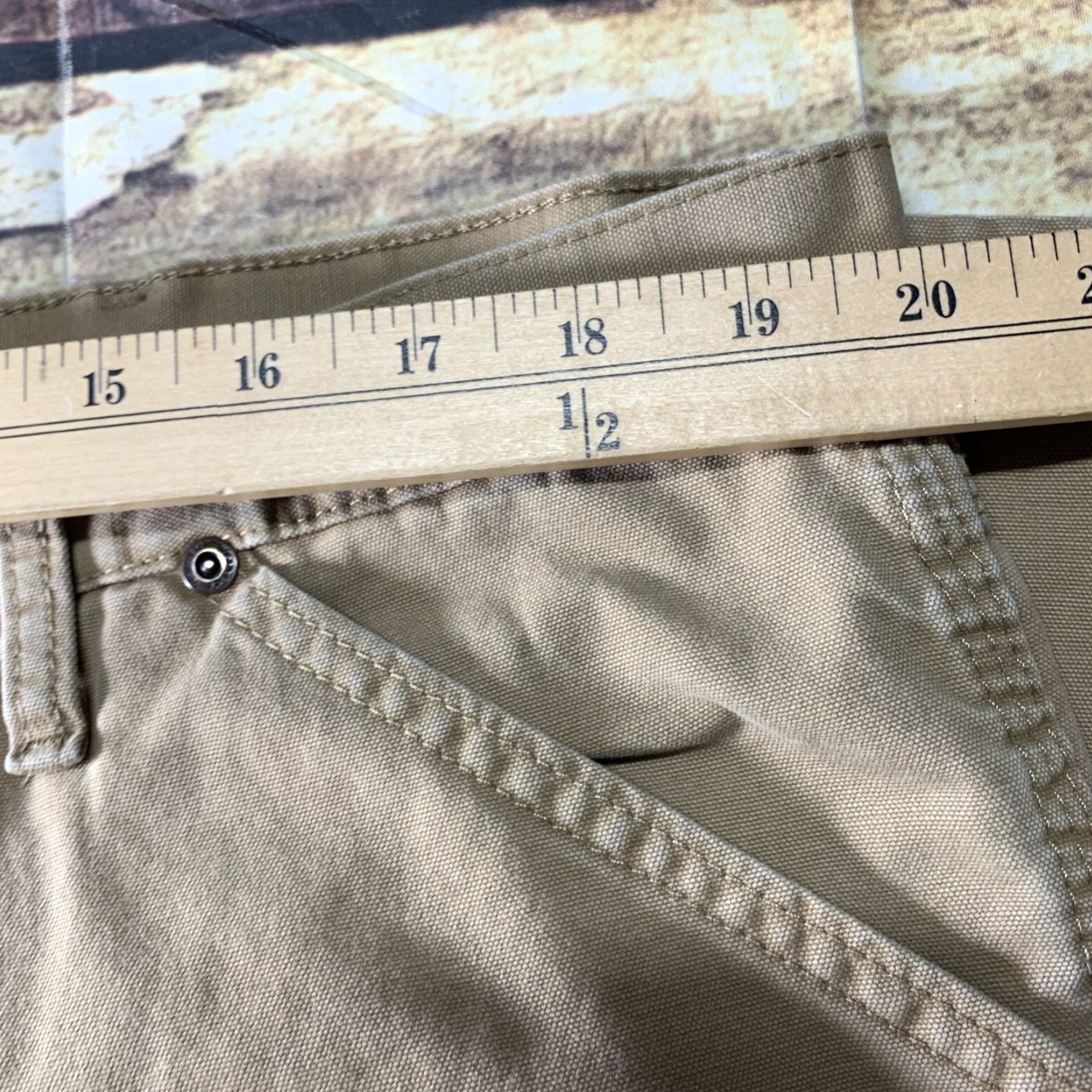 Wrangler Wrangler Carpenter Pants Mens 40 x 30 Tan Cotton Pockets Hammer Loop Front Flat Front Watermark: 80s 90s? No; keep allowed words. Size US 40 / EU 56 - 6 Thumbnail