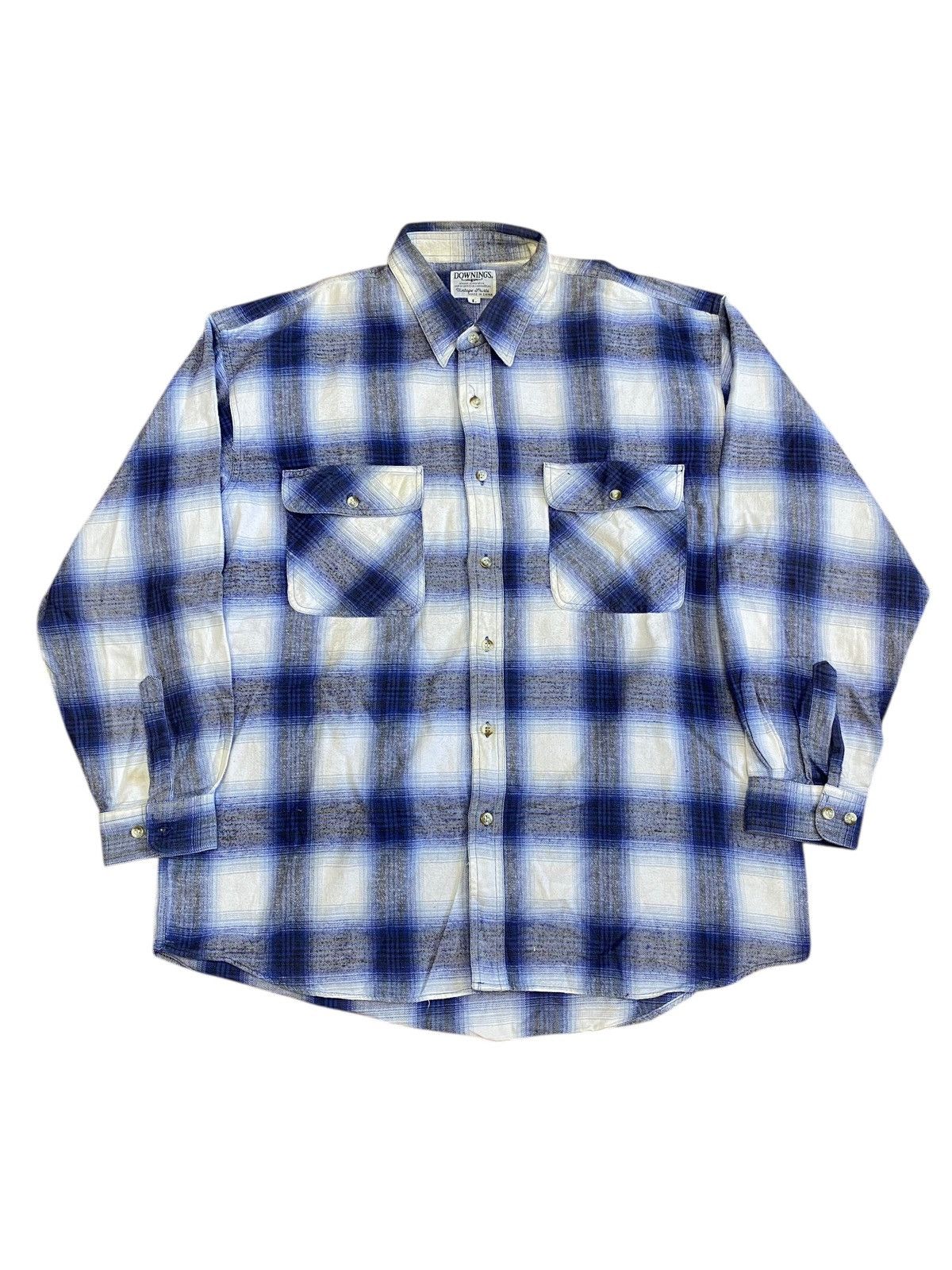 Japanese Brand Downings Flanel Wool Tartan Button-Up Size US L / EU 52-54 / 3 - 1 Thumbnail