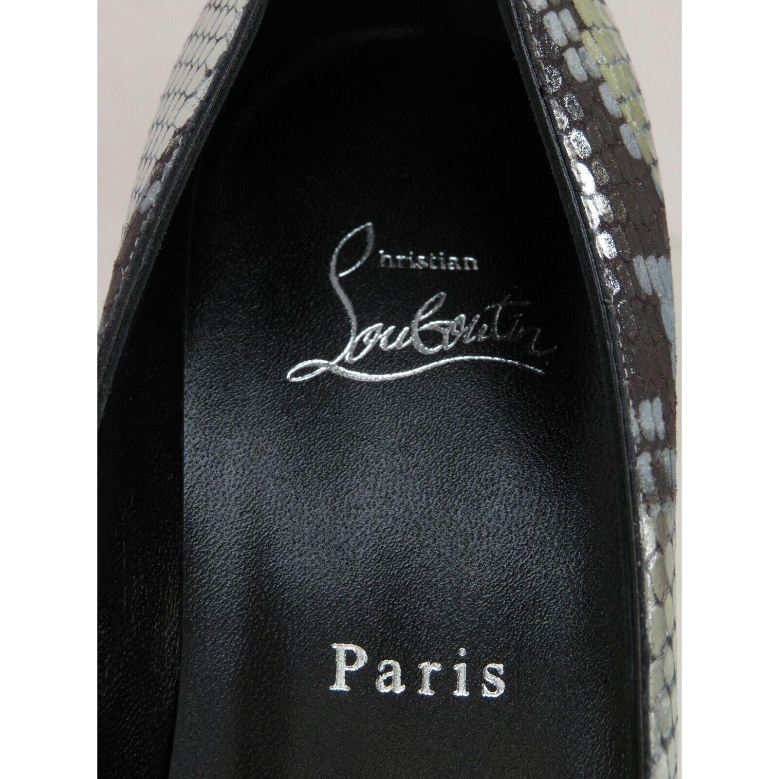 Christian Louboutin CONDORA 85 METALLIC SNAKE LEATHER POINTED TOE PUMPS 39.5 Size US 9.5 / IT 39.5 - 13 Thumbnail
