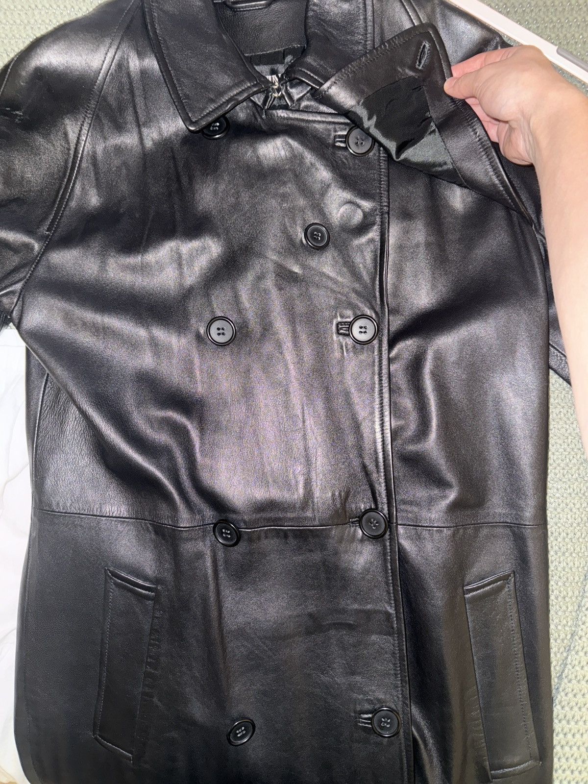 Balmain Leather trench coat Size S / US 4 / IT 40 - 5 Thumbnail