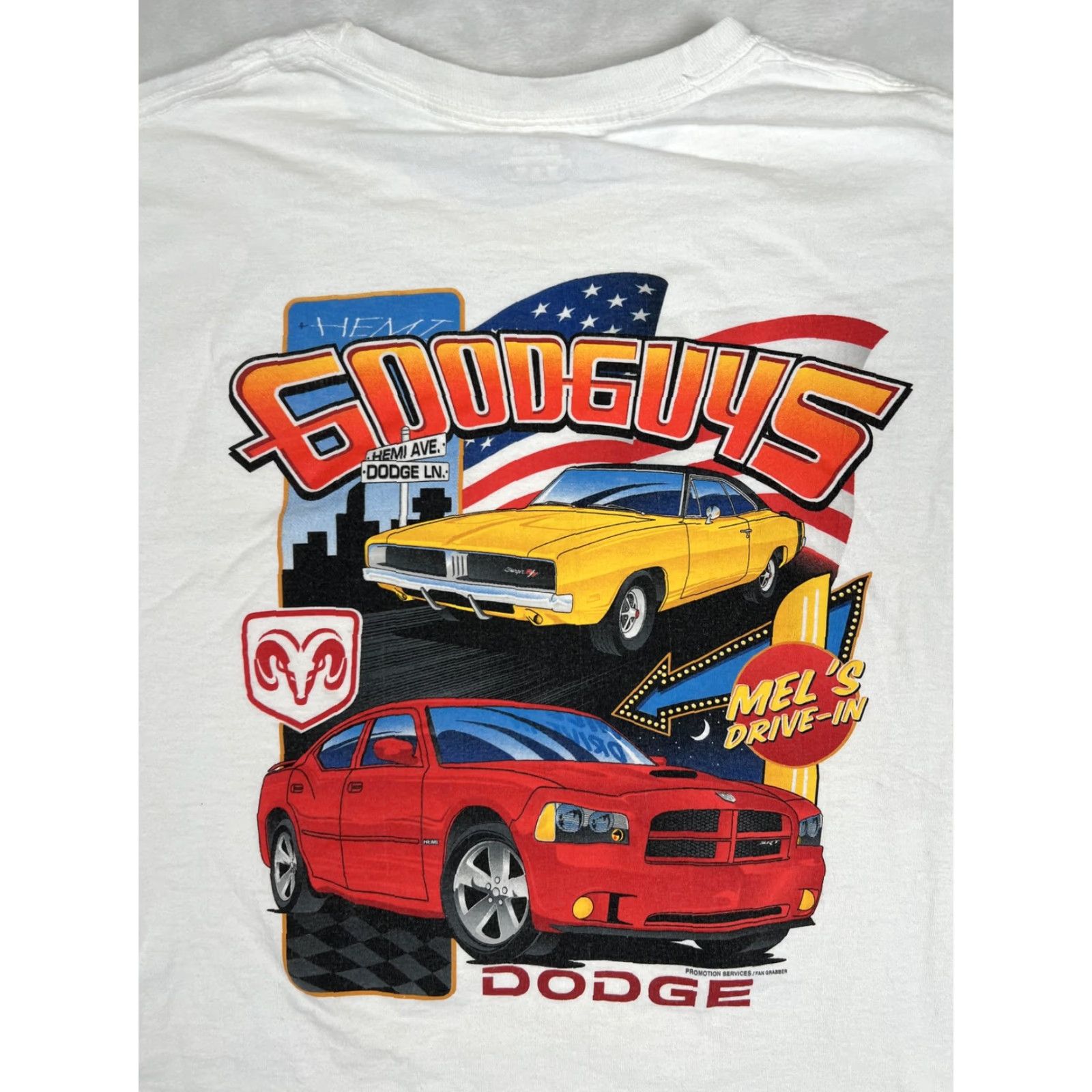 Hanes VINTAGE Goodguys Charger T-Shirt Mens XL White Muscle Car Graphic Hanes Mel's Drive-In Size US XL / EU 56 / 4 - 2 Thumbnail