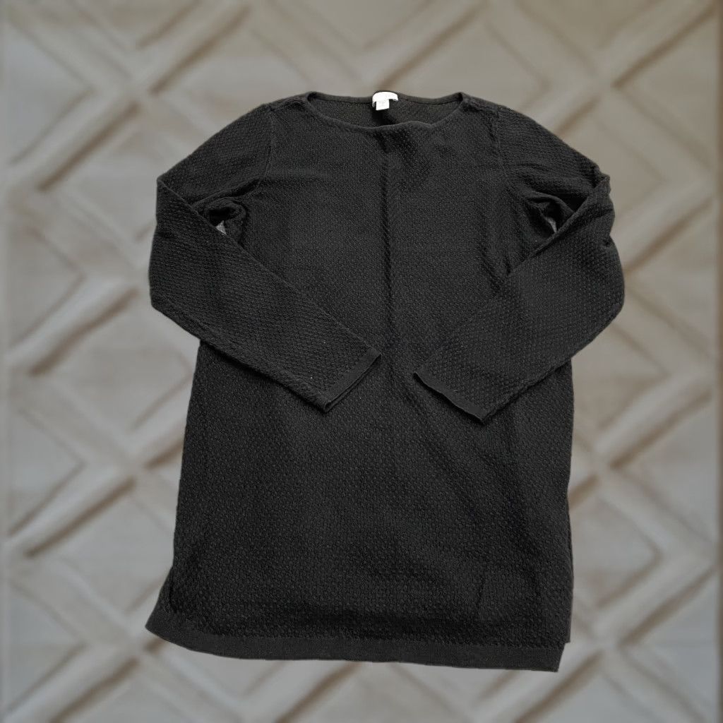 J. Jill J.Jill Mini Sweater Dress Womens Petite XS Black Long Sleeve Round Neck Classic Size XS / US 0-2 / IT 36-38 - 1 Thumbnail