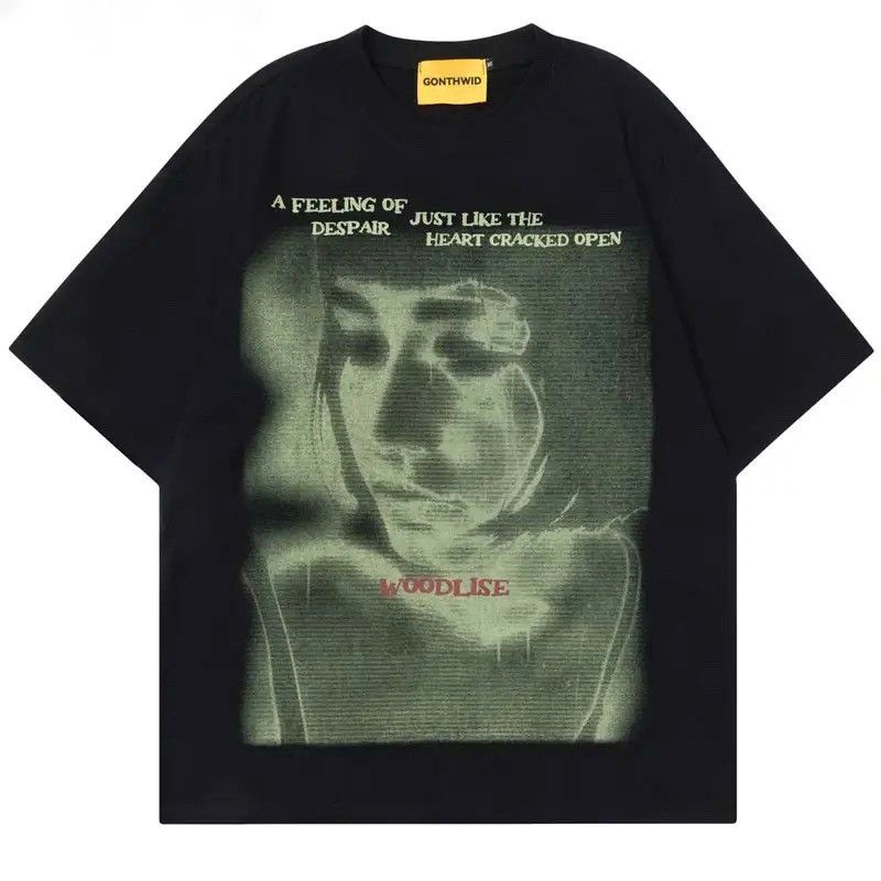 Vintage Grunge Retro Vintage Style Girl Print Loose T Shirt Size US L / EU 52-54 / 3 - 1 Thumbnail