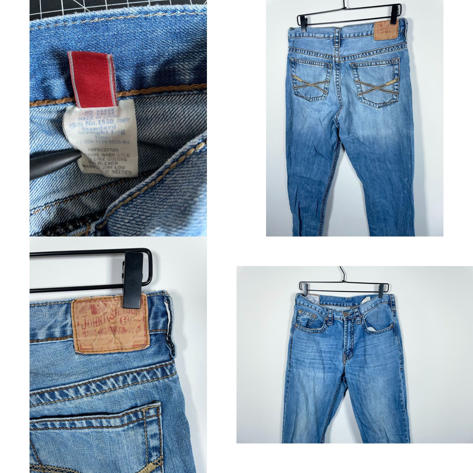 Stetson John B. Stetson 1520 Standard Straight Leg Jeans Men 31 x 33.5 Blue Denim Size US 31 - 9 Thumbnail