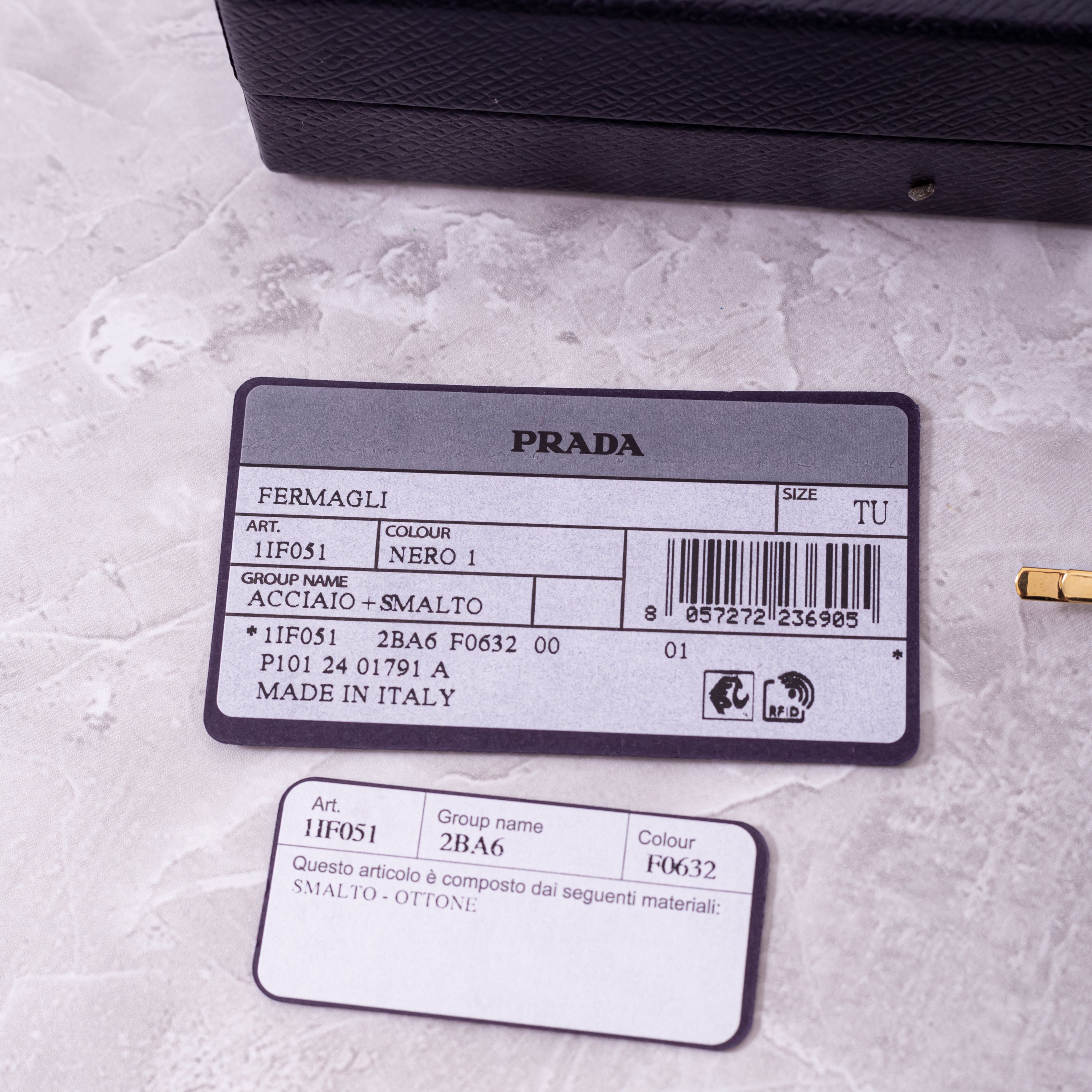 Prada PRADA Set Of 2 Logo Hair Clips BLACK/GOLD Size ONE SIZE - 8 Thumbnail